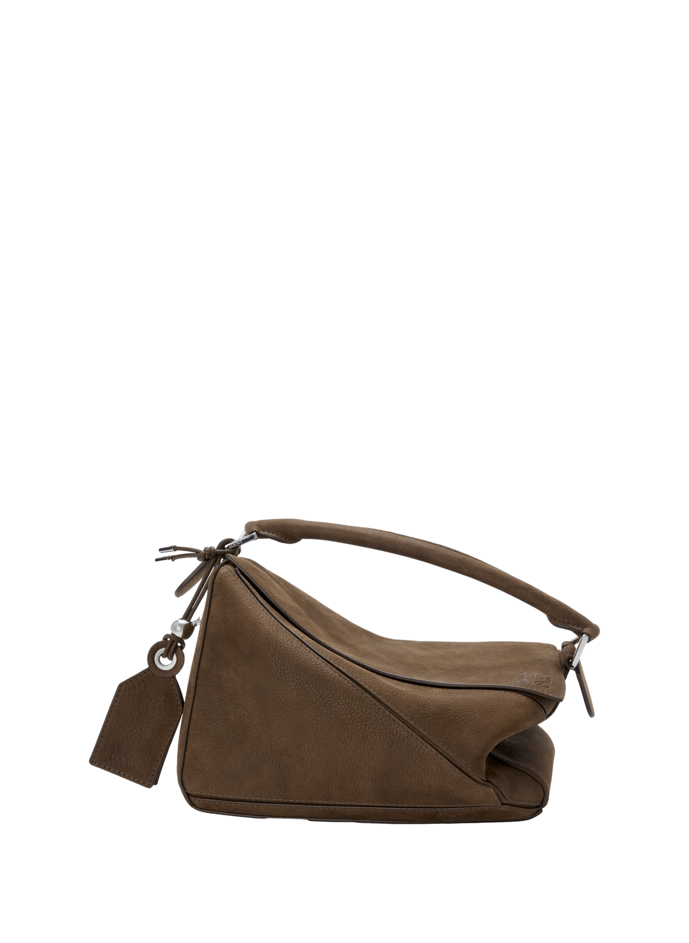 Petit sac Featherlight Puzzle en nubuck grainé LOEWE Marron