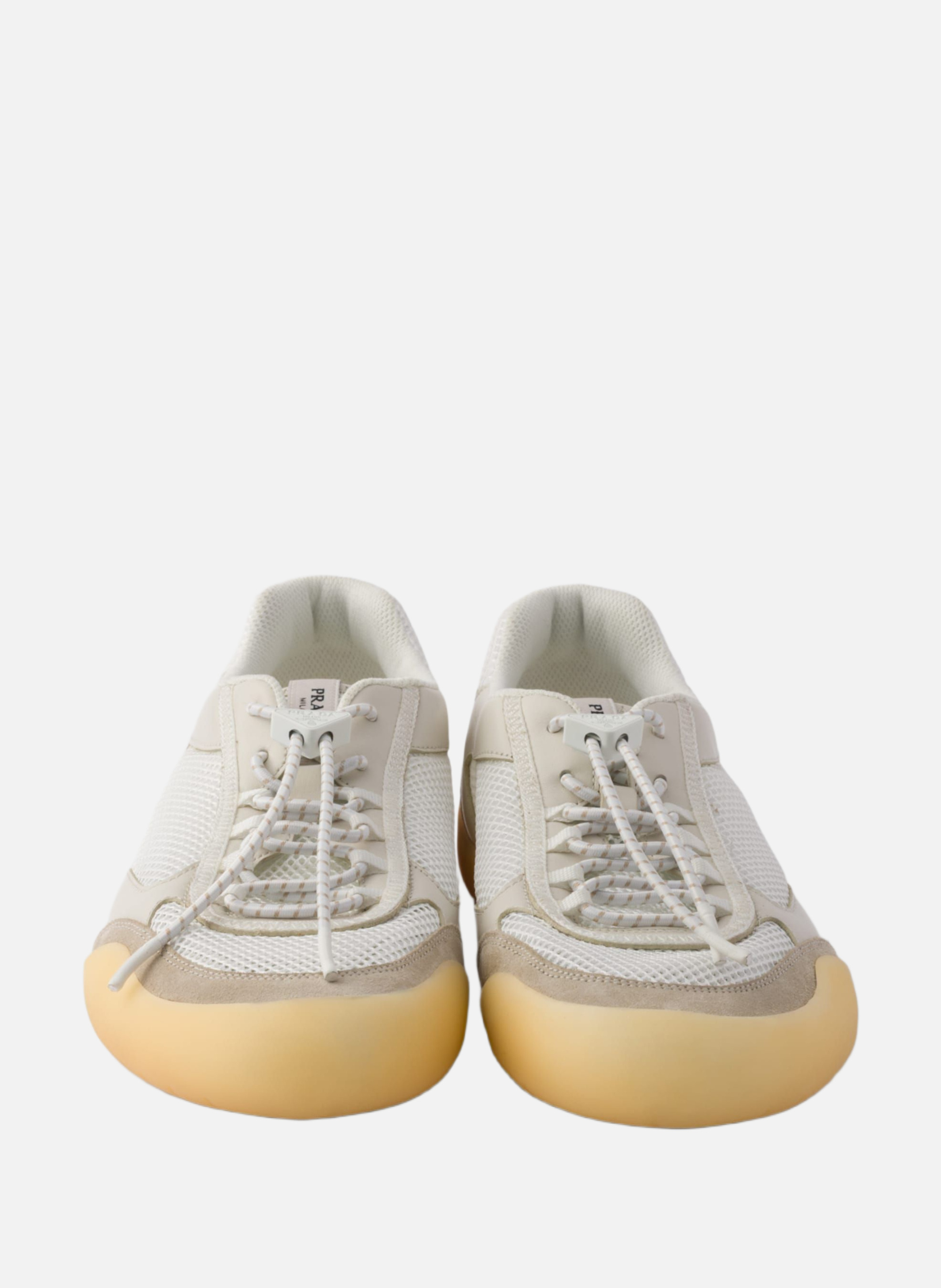 Baskets speedrock en cuir et mesh PRADA Beige
