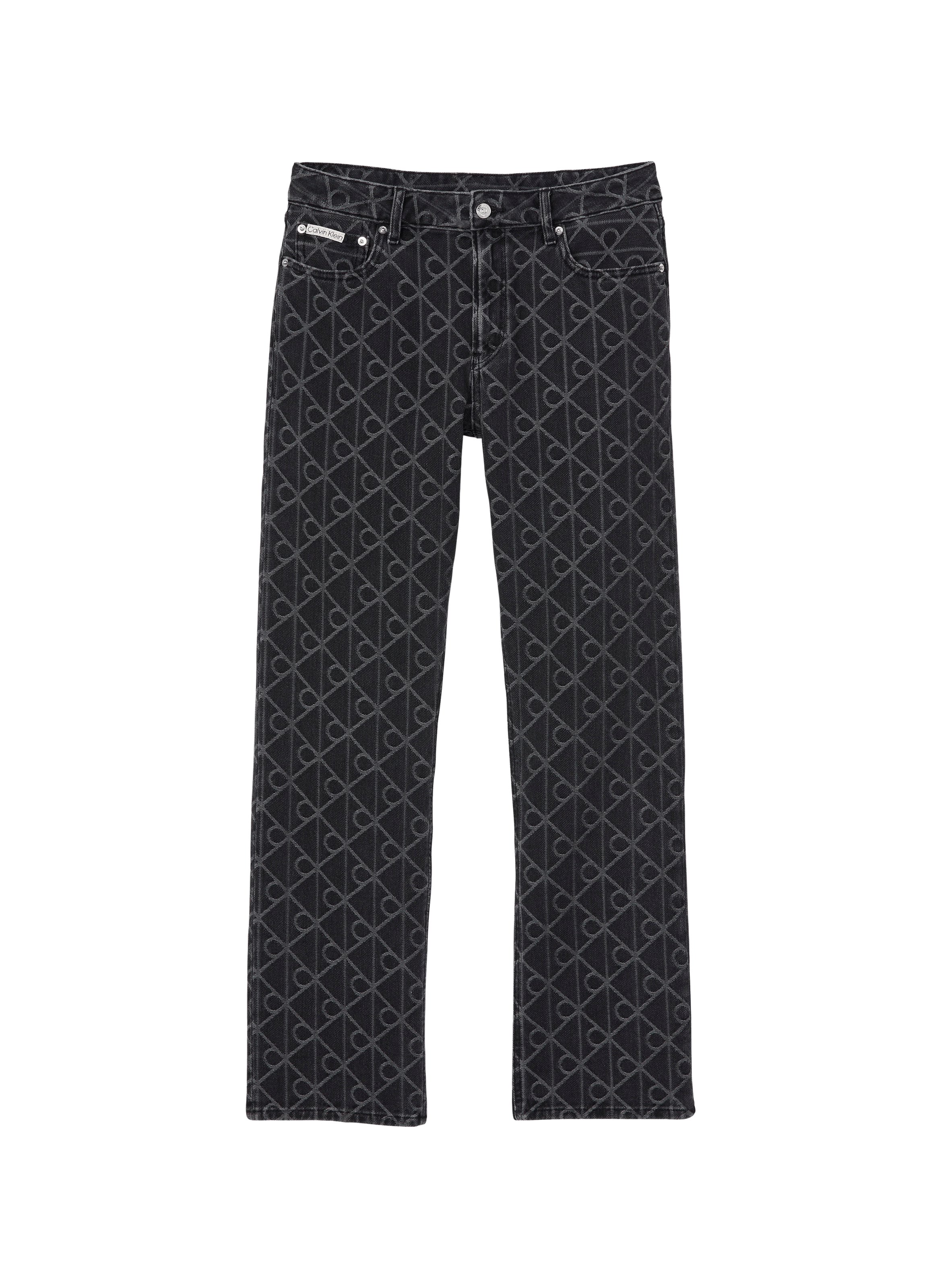 Straight cotton printed jeans CALVIN KLEIN Black