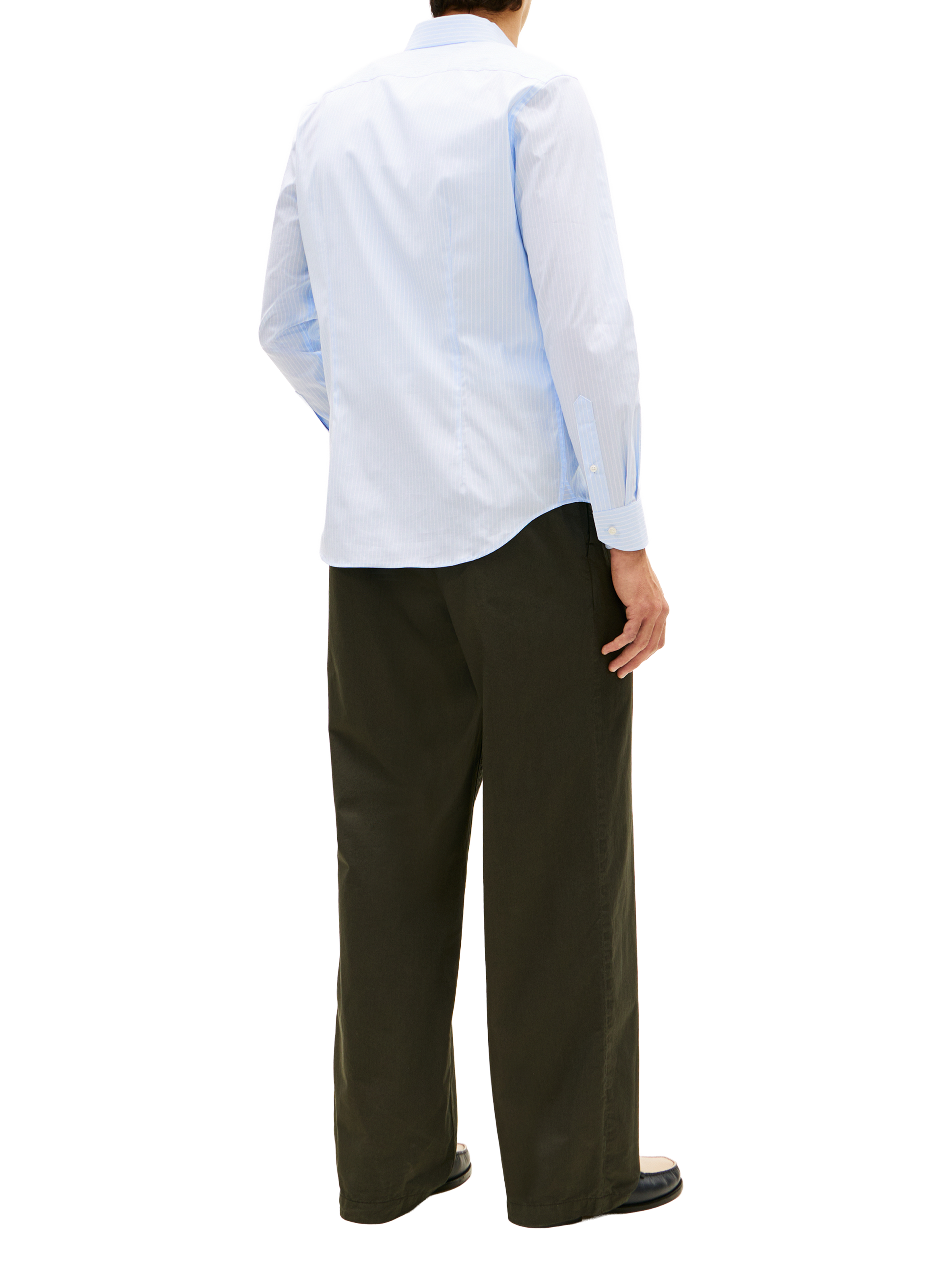 Chemise rayée en coton mélangé TOMMY HILFIGER Bleu