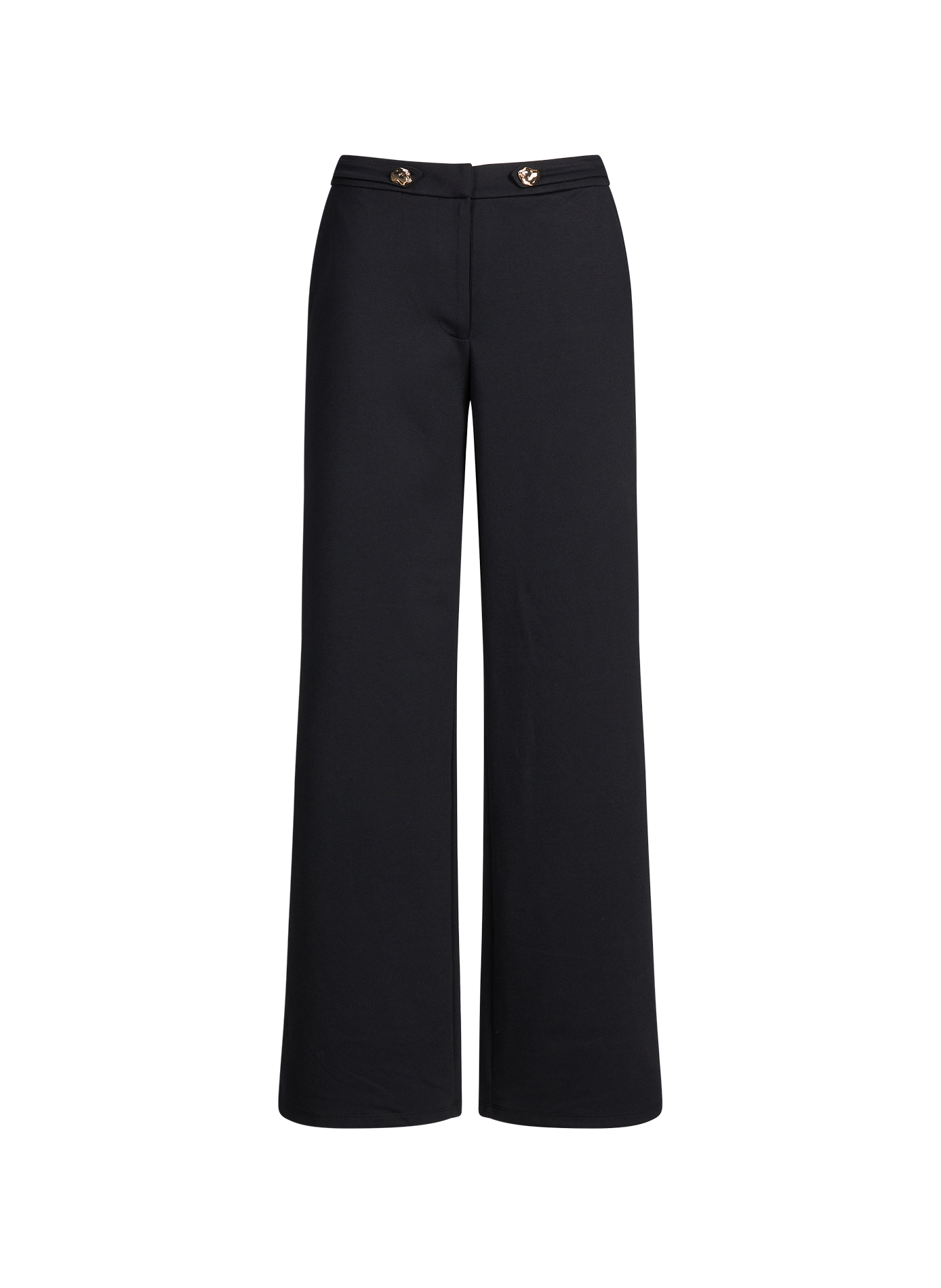 Pantalon droit à détails dorés VILA Black