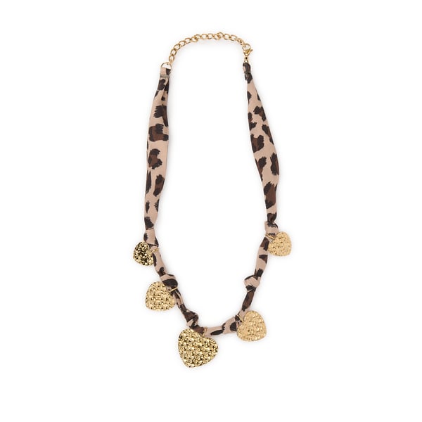 Collier léopard avec coeurs Collier léopard avec coeurs