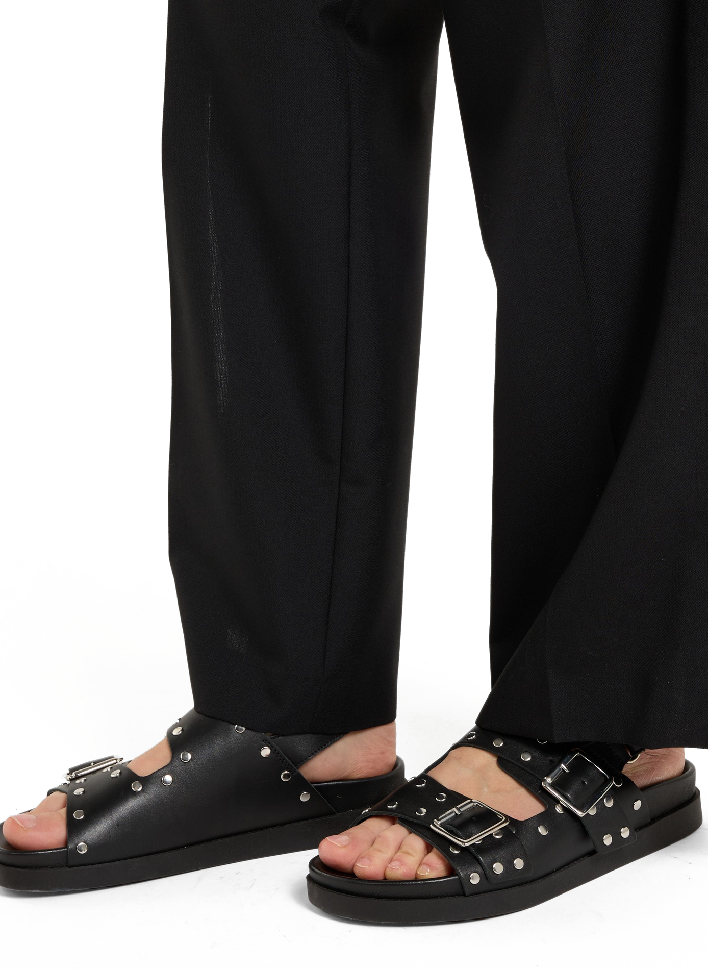 Chunky cow leather sandals SAISON 1865 Black