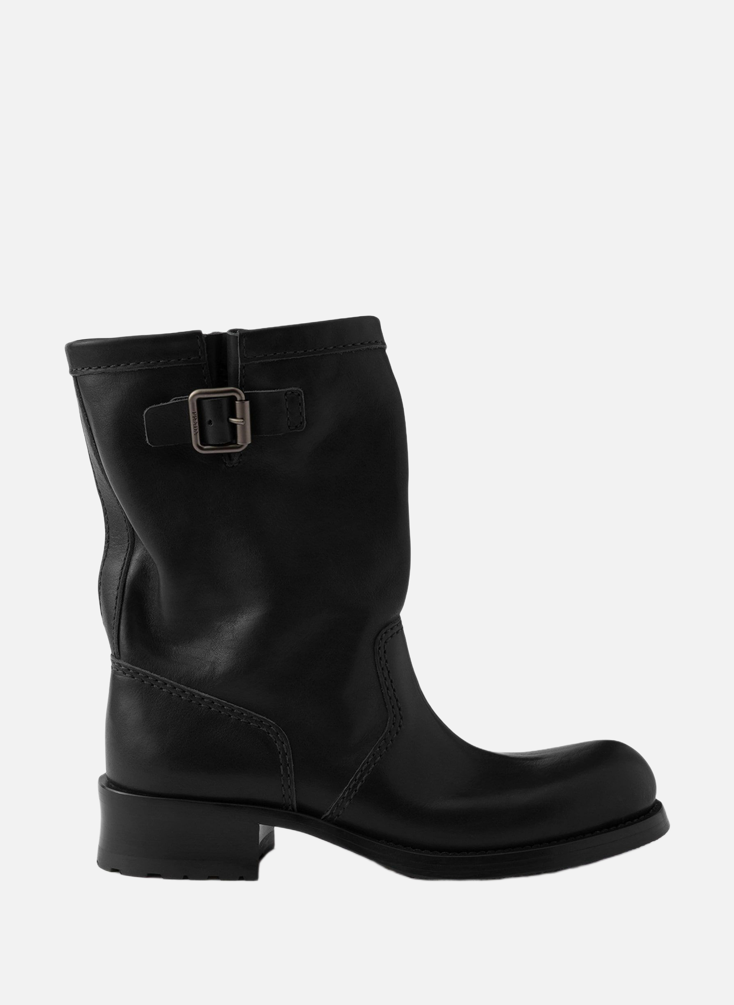 Bottes mi-mollet en cuir PRADA Noir