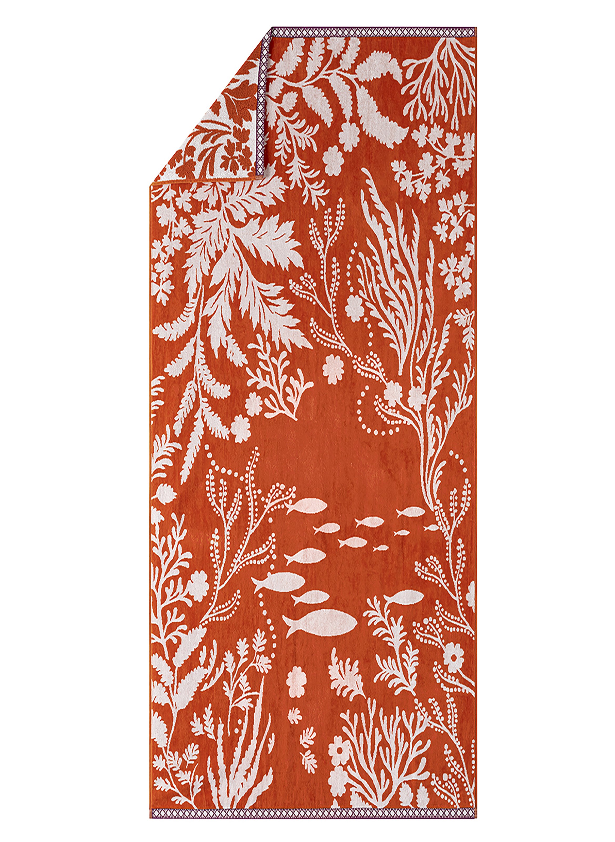 Drap de plage en jacquard velours, calypso ALEXANDRE TURPAULT Orange