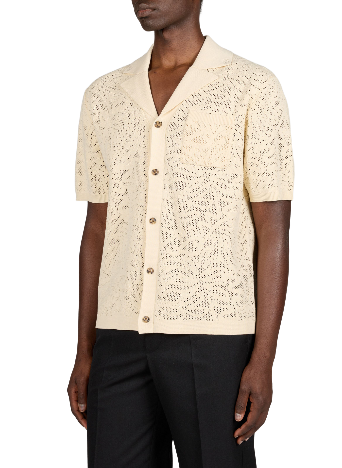 Chemise ajourée en coton DROLE DE MONSIEUR Beige