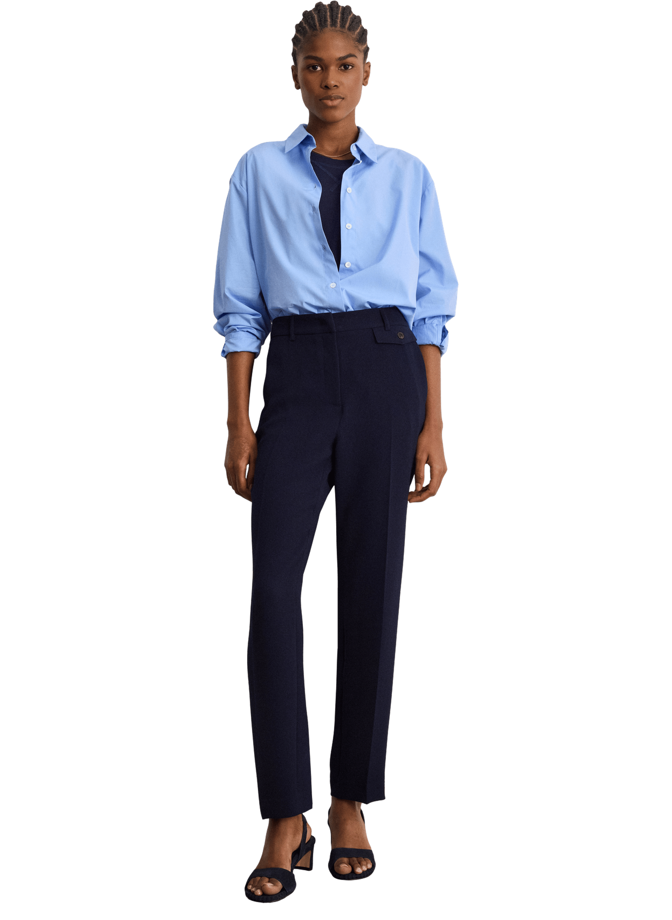 Pantalon ajusté de tailleur  en crêpe - bibalee PABLO Bleu