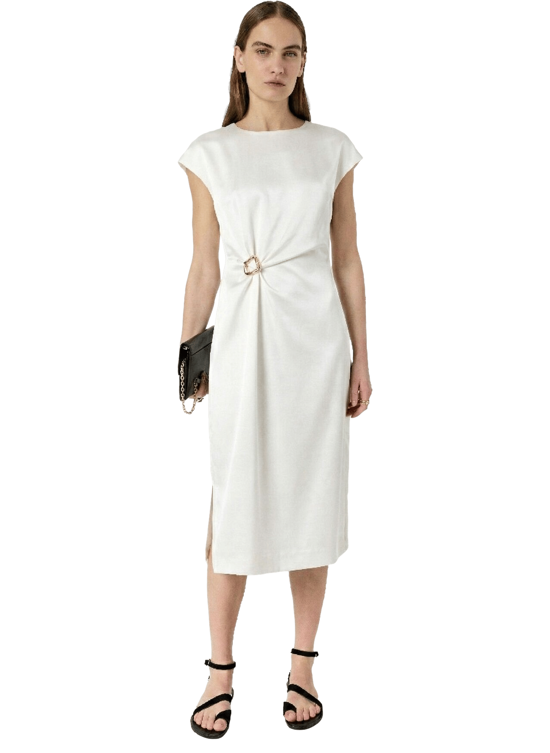 Robe satinée drapée - rialya GERARD DAREL Beige