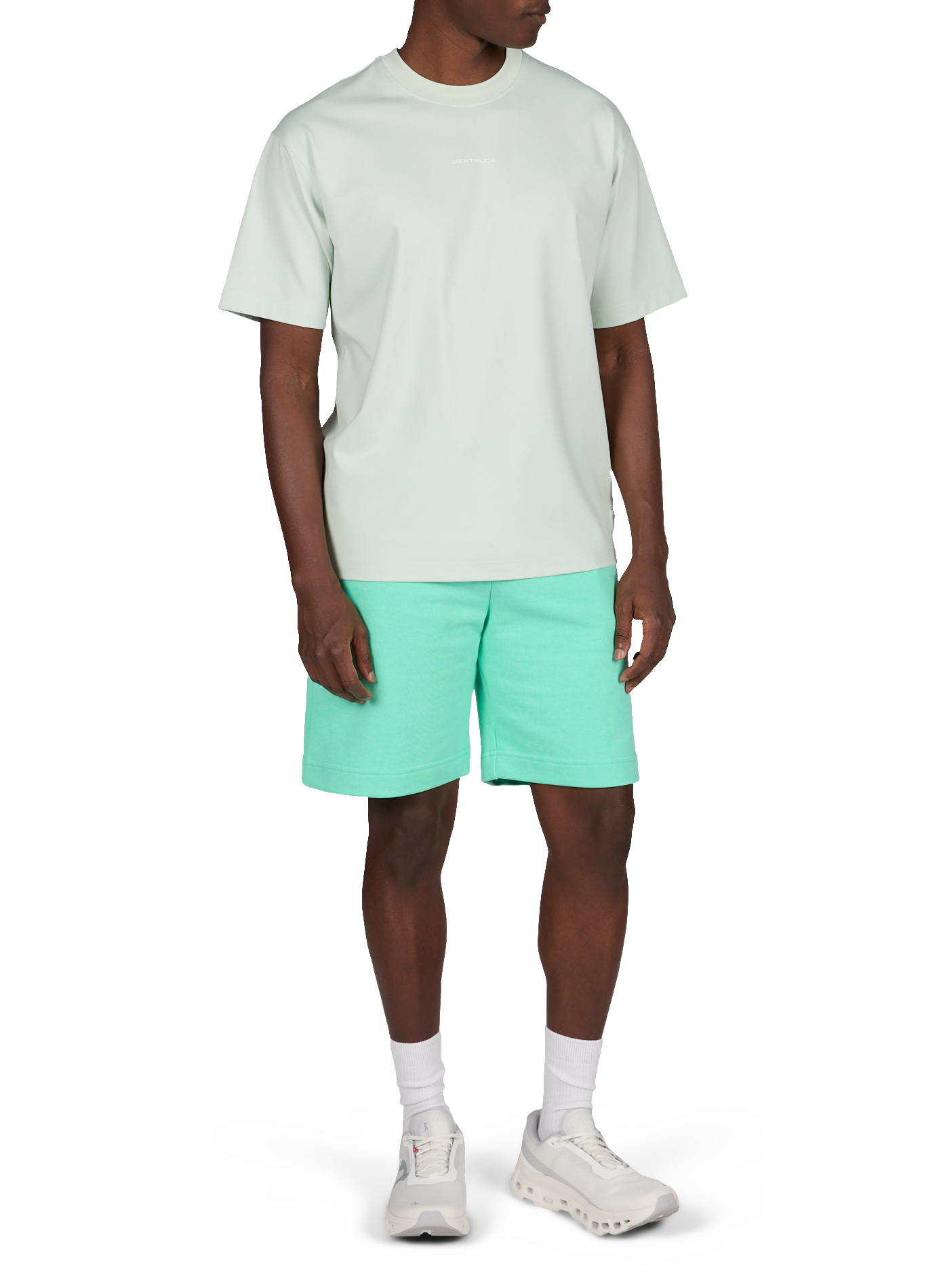 Short Yann uni en coton mélangé GERTRUDE ET GASTON Vert