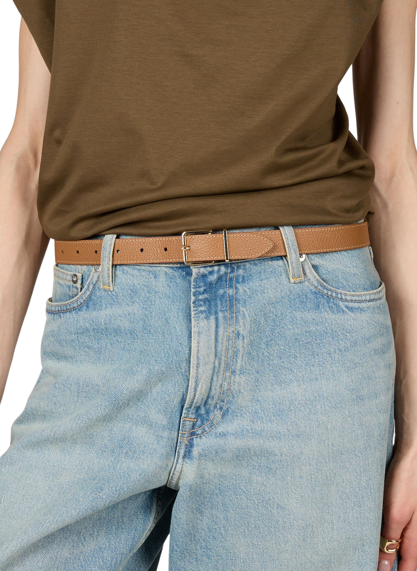 Ceinture en cuir grainé SAISON 1865 Marron