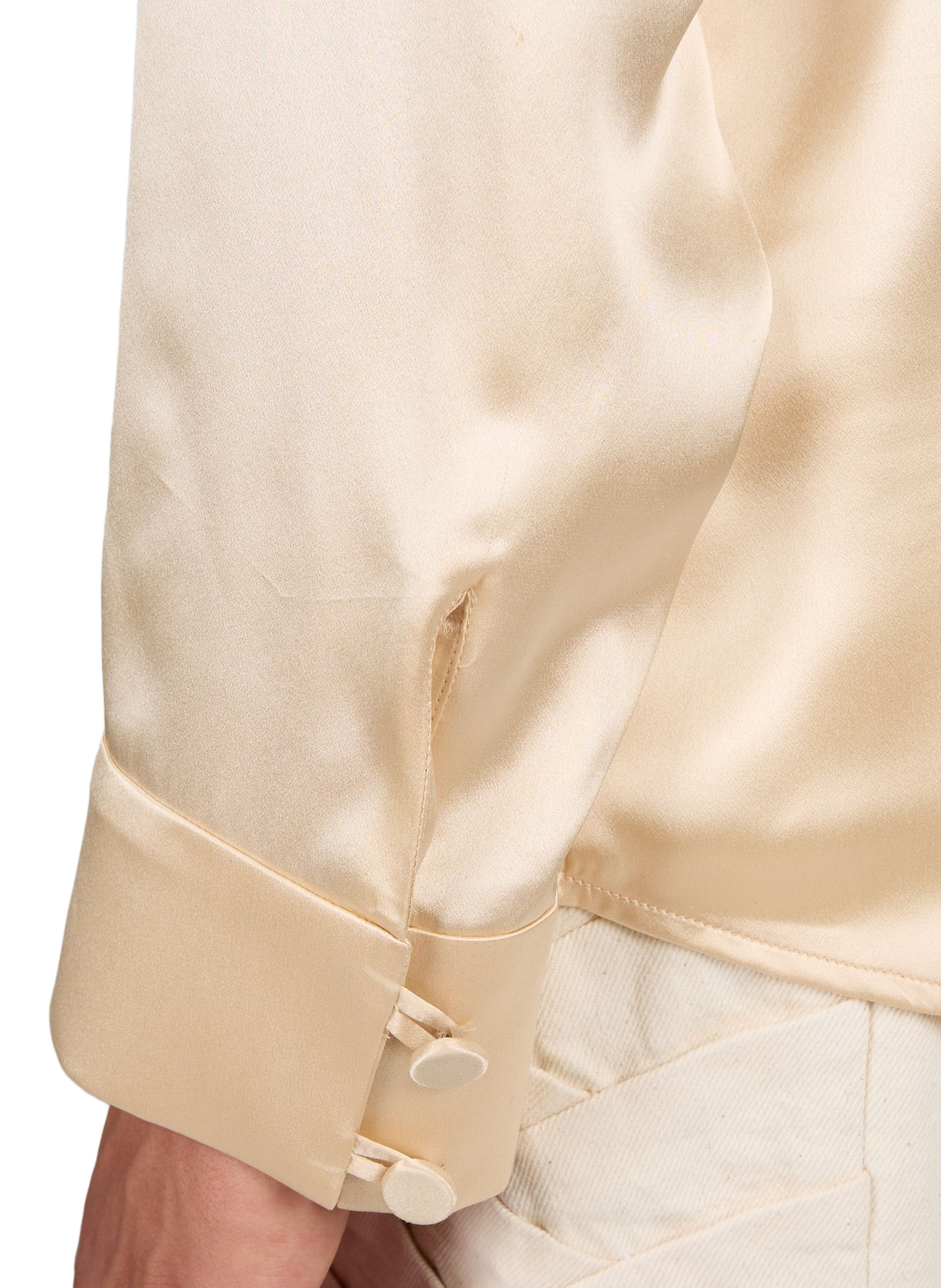 Chemise à manches longues en soie CAMPILLO Beige