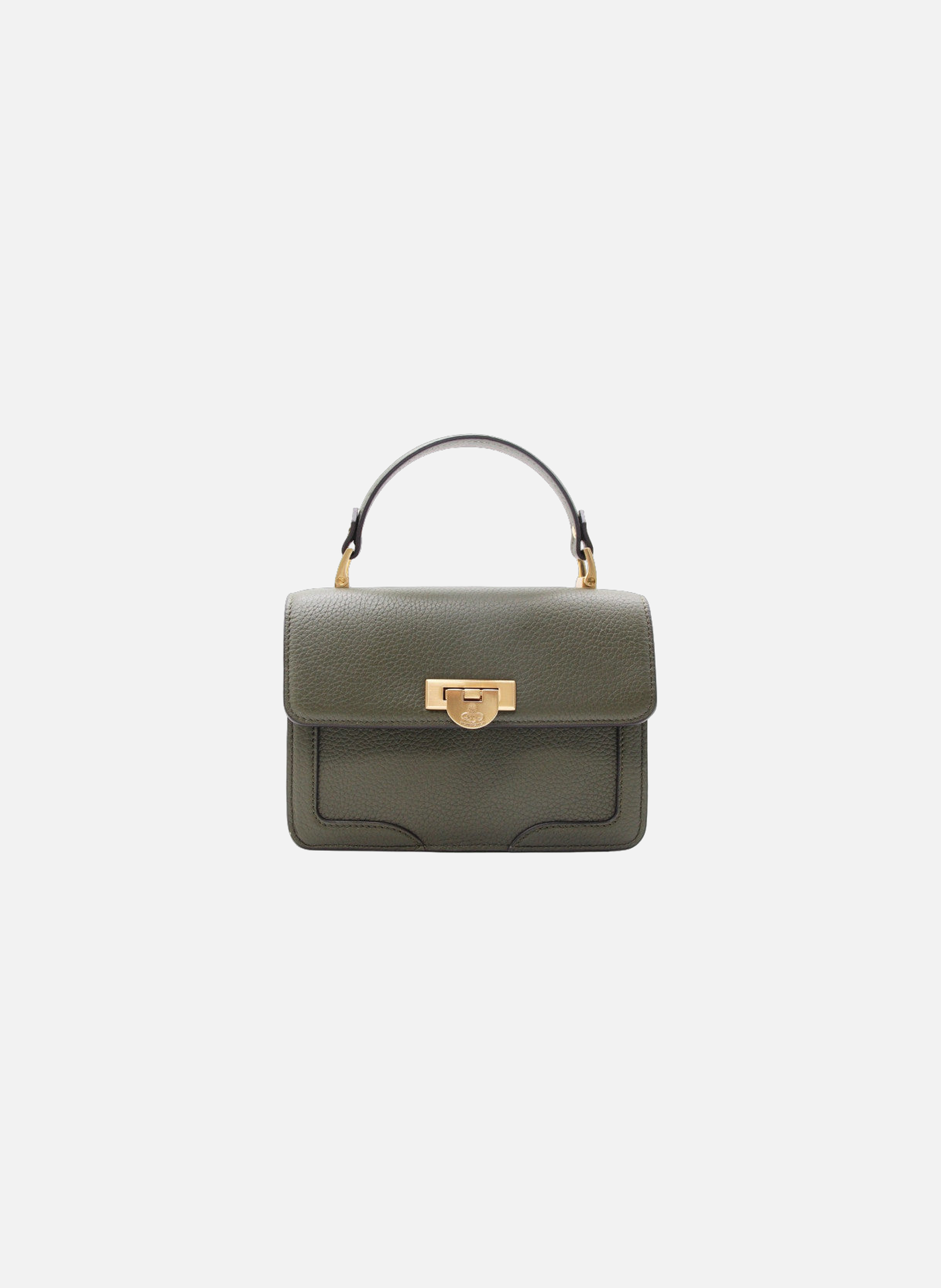 Auteuil | sac à main en cuir de vachette POURCHET Kaki