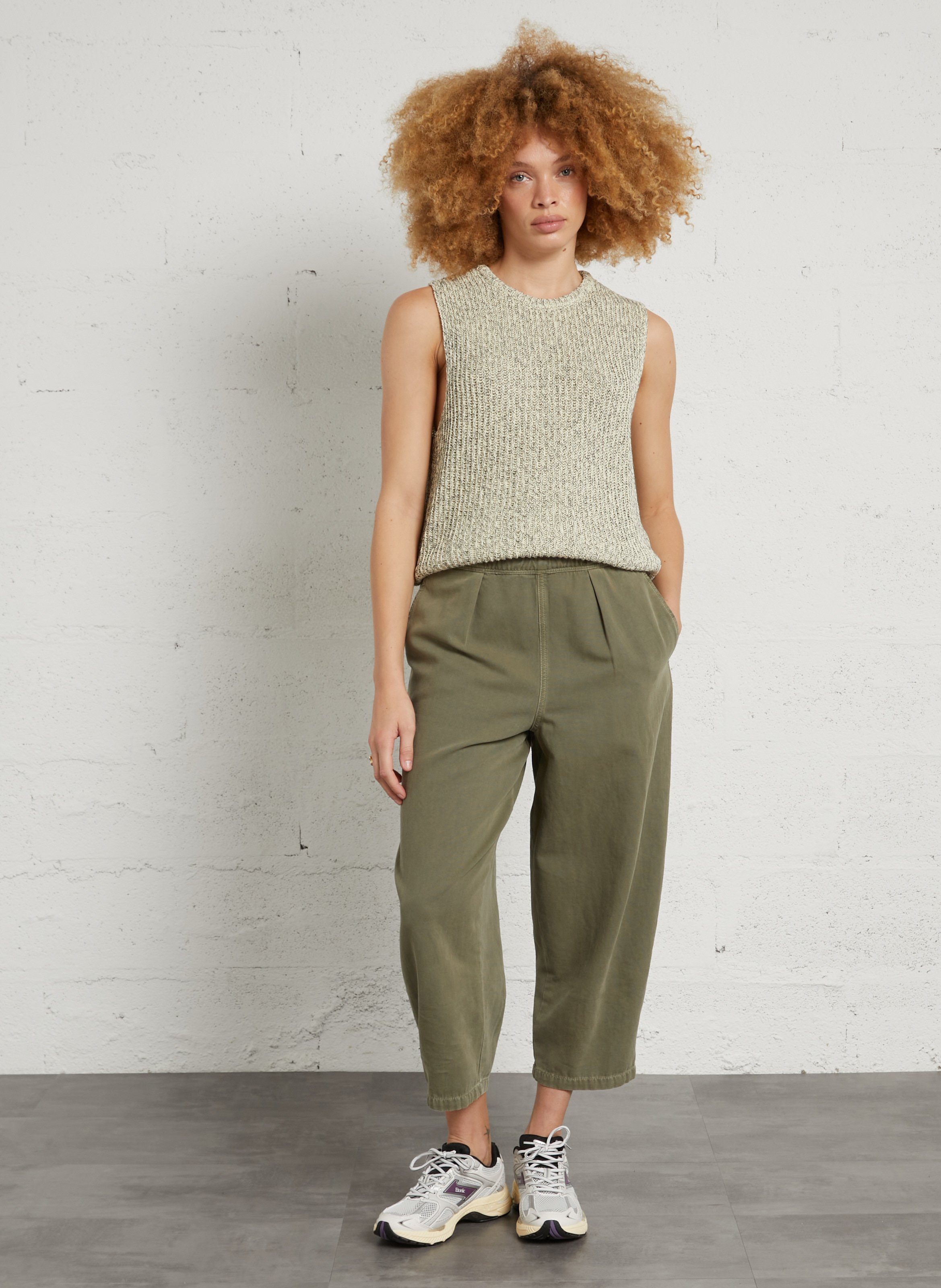 Pull oversize en coton bio twily AMERICAN VINTAGE Jaune