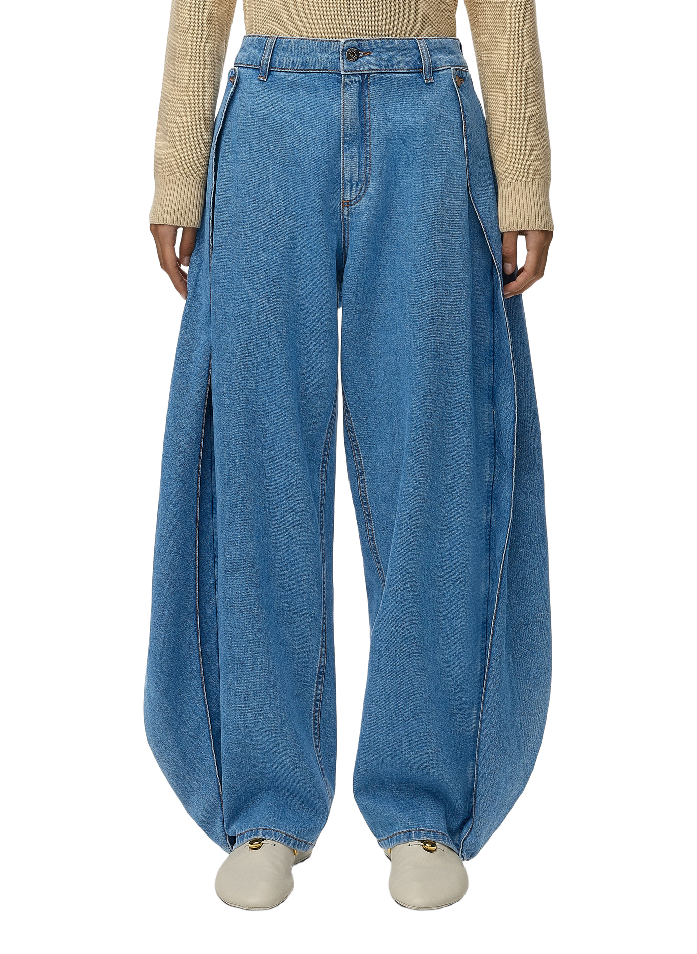 Washed cotton denim jeans LOEWE Blue