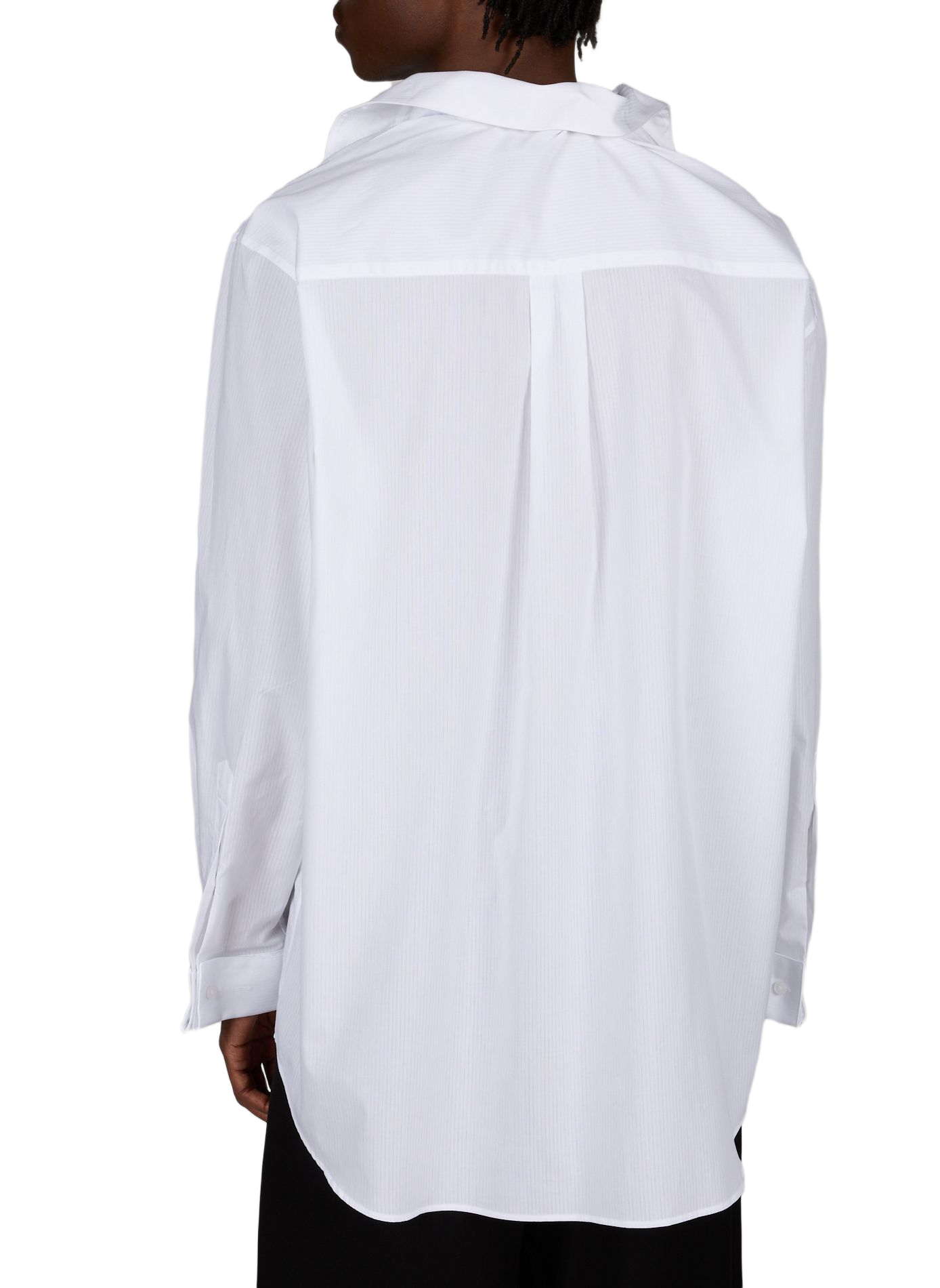 Oversized shirt with classic elasticated collar in cotton ALAINPAUL White