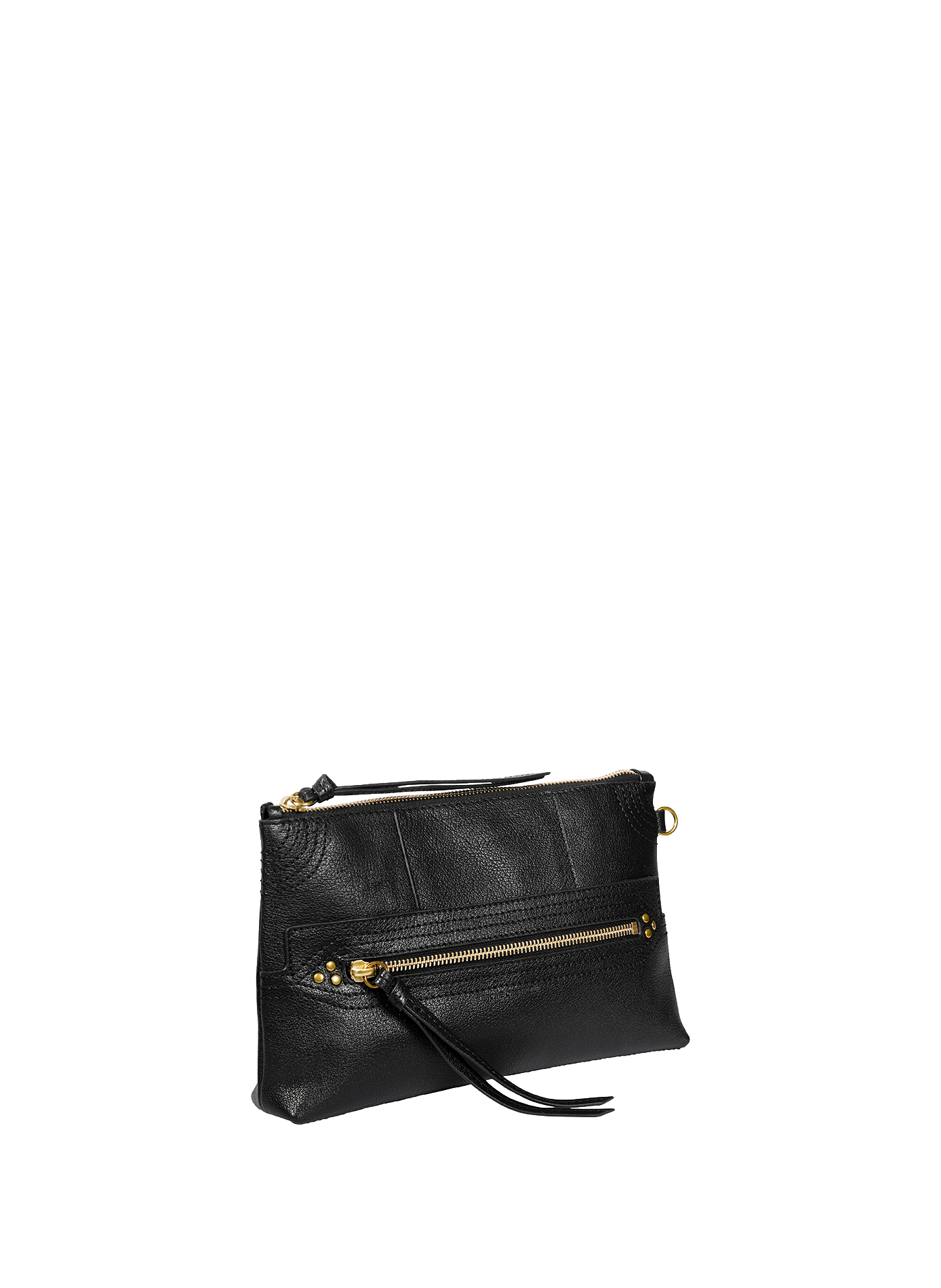 Lucky clutch van buffelleer JÉRÔME DREYFUSS Zwart