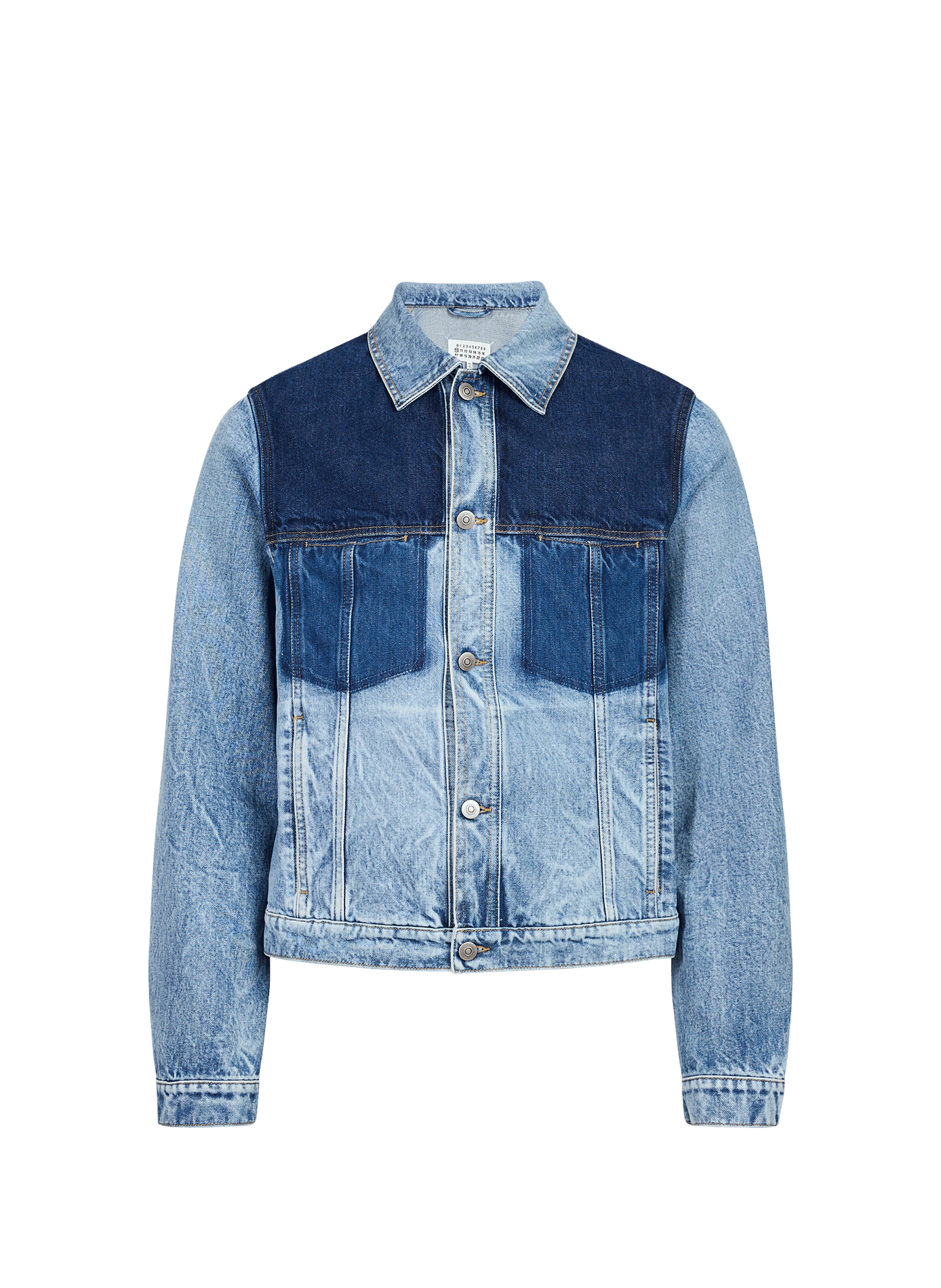 Straight jacket with cotton patchwork detail MAISON MARGIELA Blue