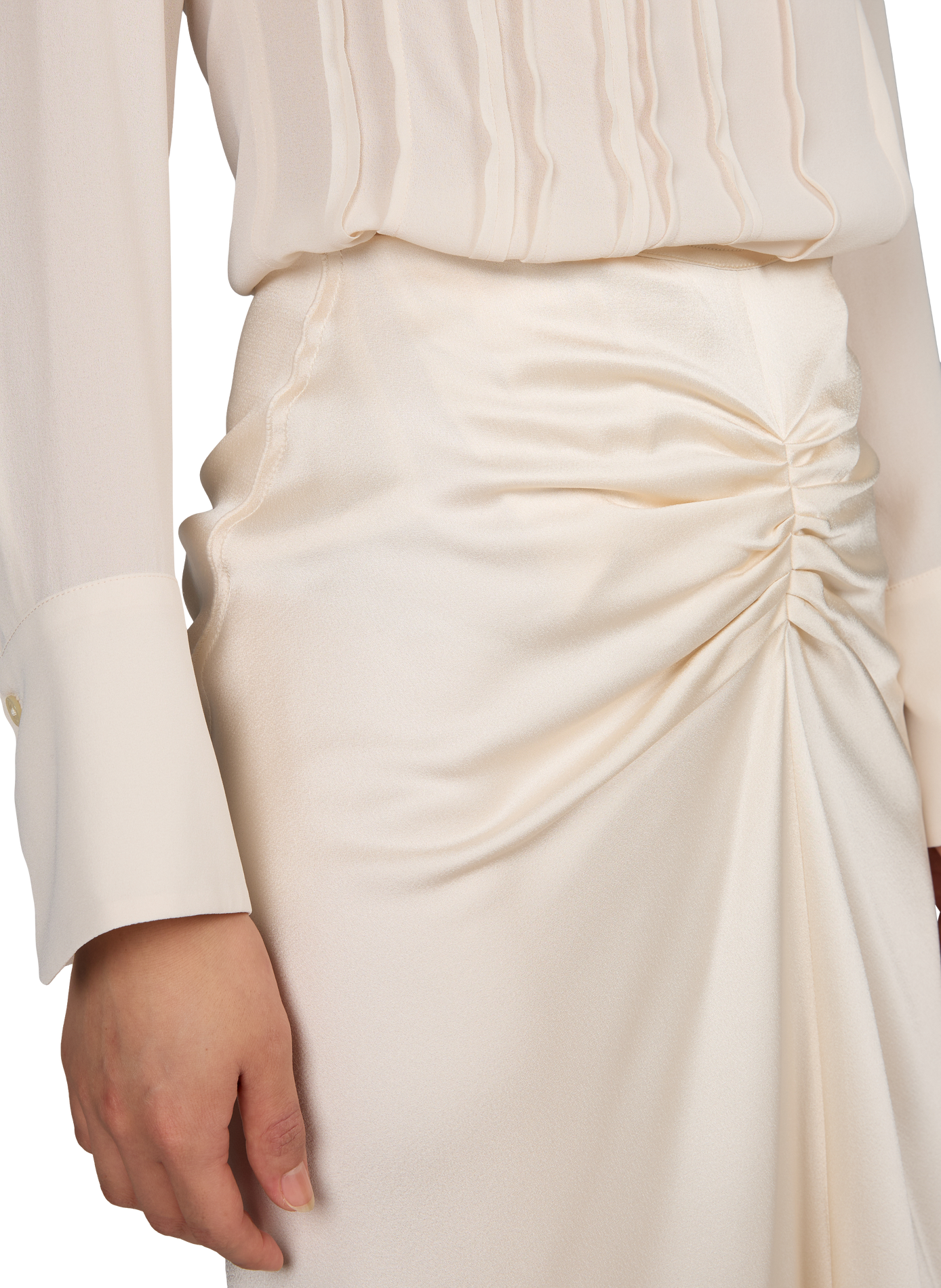Satin short dress VICTORIA BECKHAM Beige