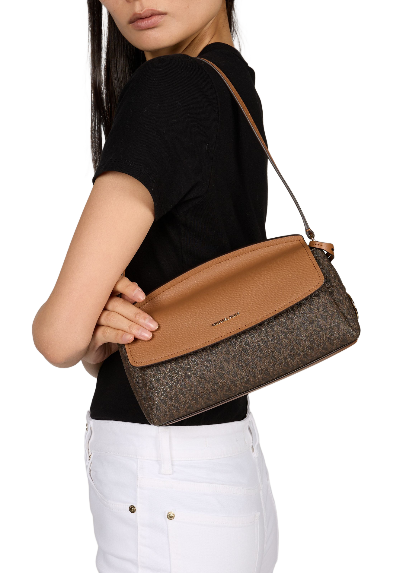 Textured logo print Landry handbag MICHAEL KORS Brown