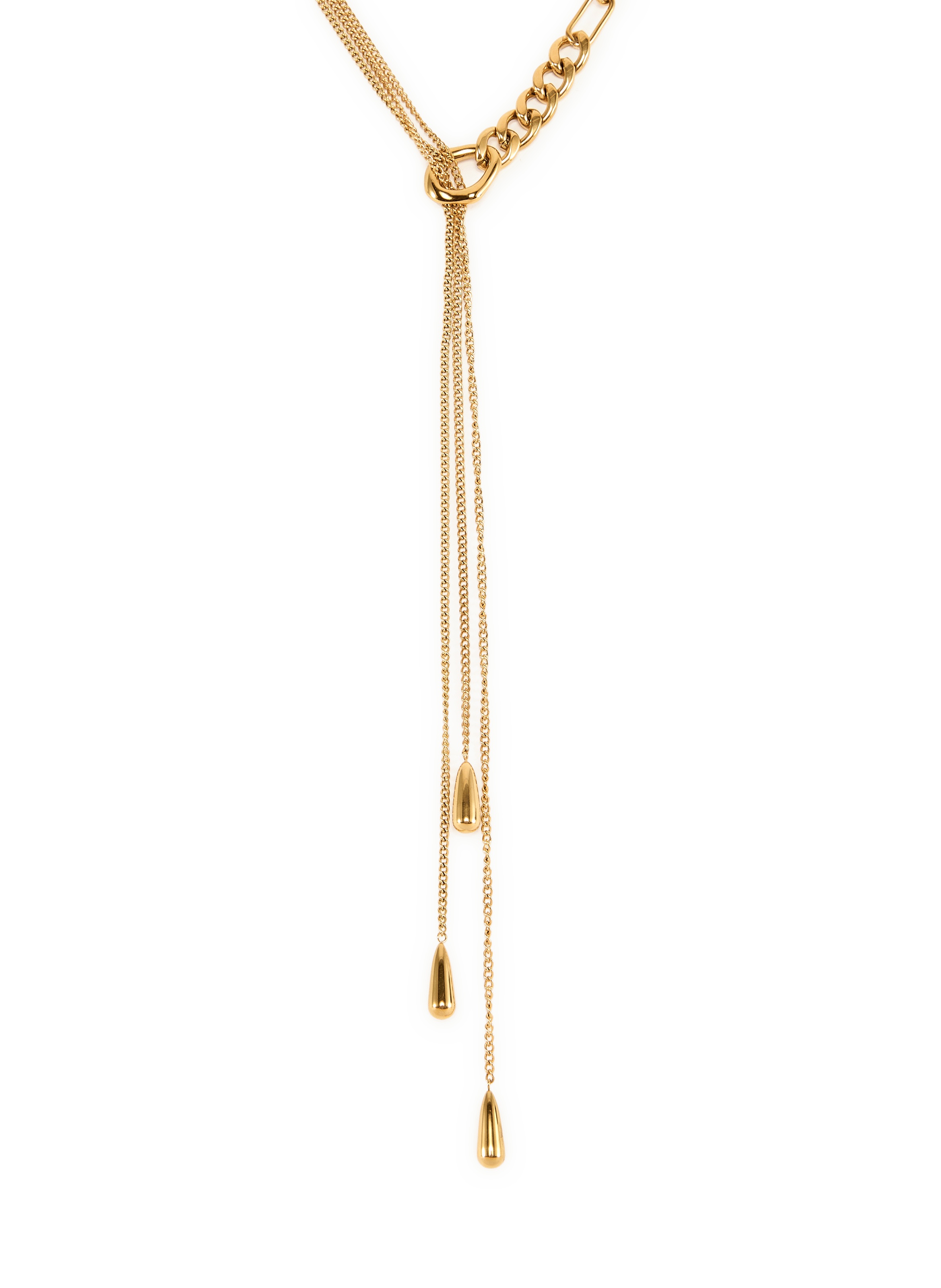 Asymmetrical teardrop necklace AU PRINTEMPS PARIS Golden