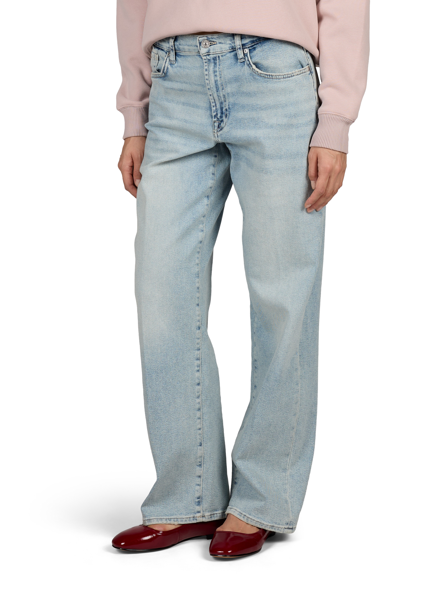 Straight Cropped Stovepipe Jeans in Cotton Blend 7 FOR ALL MANKIND Blue