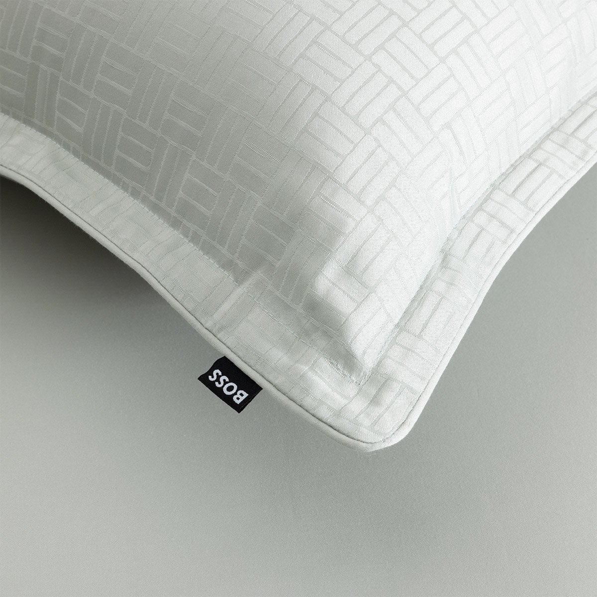 Taie d'oreiller en satin de coton, lattice BOSS HOME Bleu