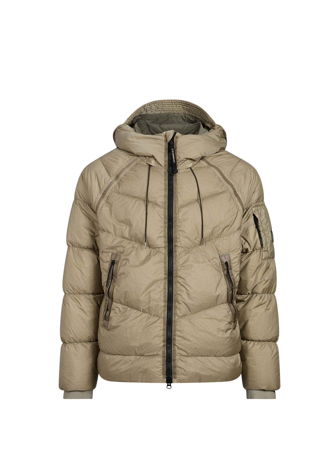 Doudoune droite matelassée à capuche CP COMPANY Gris