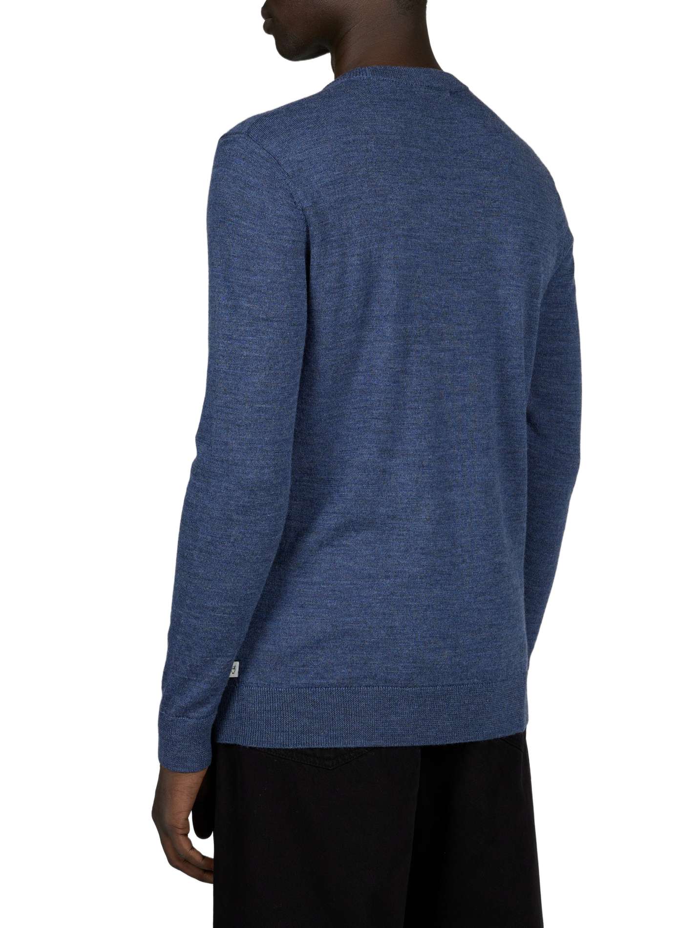 Pull droit en laine KNOWLEDGE COTTON Bleu