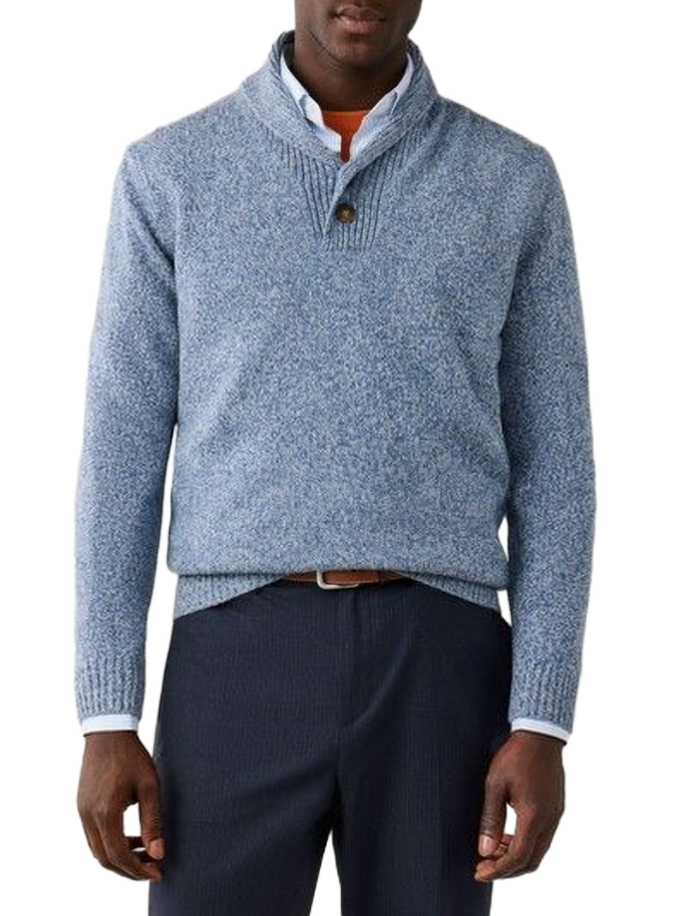 Wool shawl-collar jumper FACONNABLE Blue