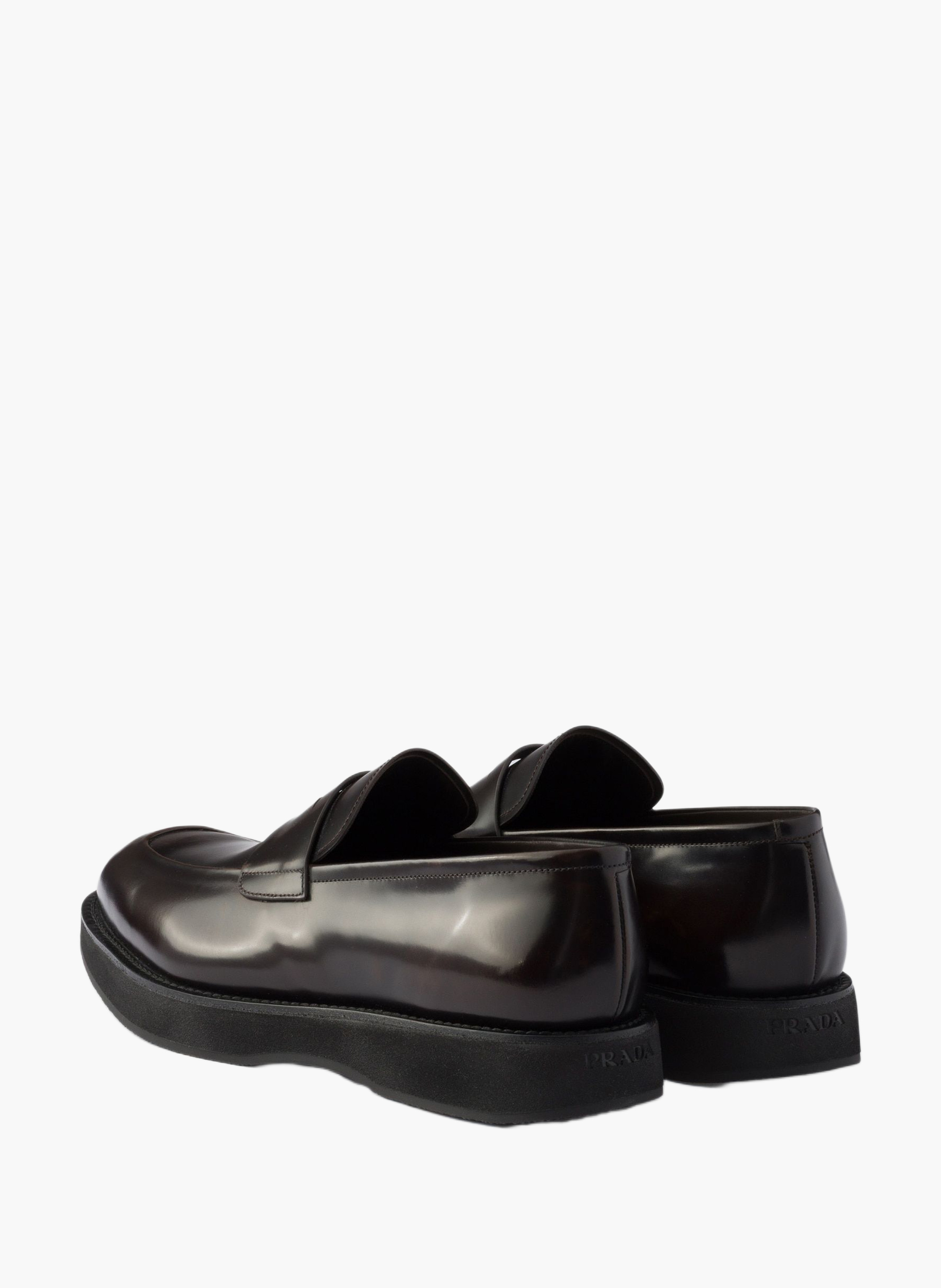 Mocassins en cuir brossé PRADA Marron