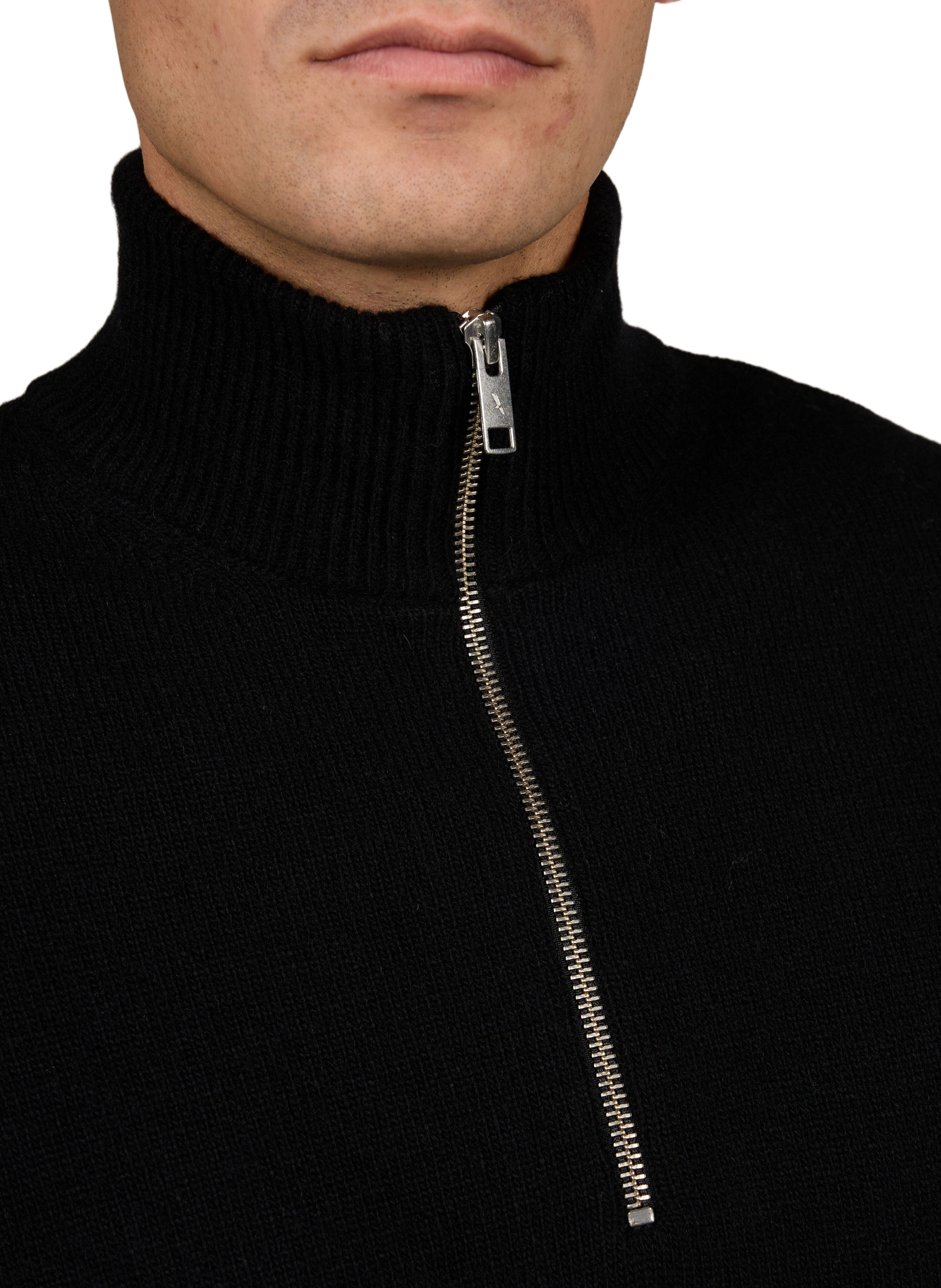 Wool zip-neck jumper AIGLE Black