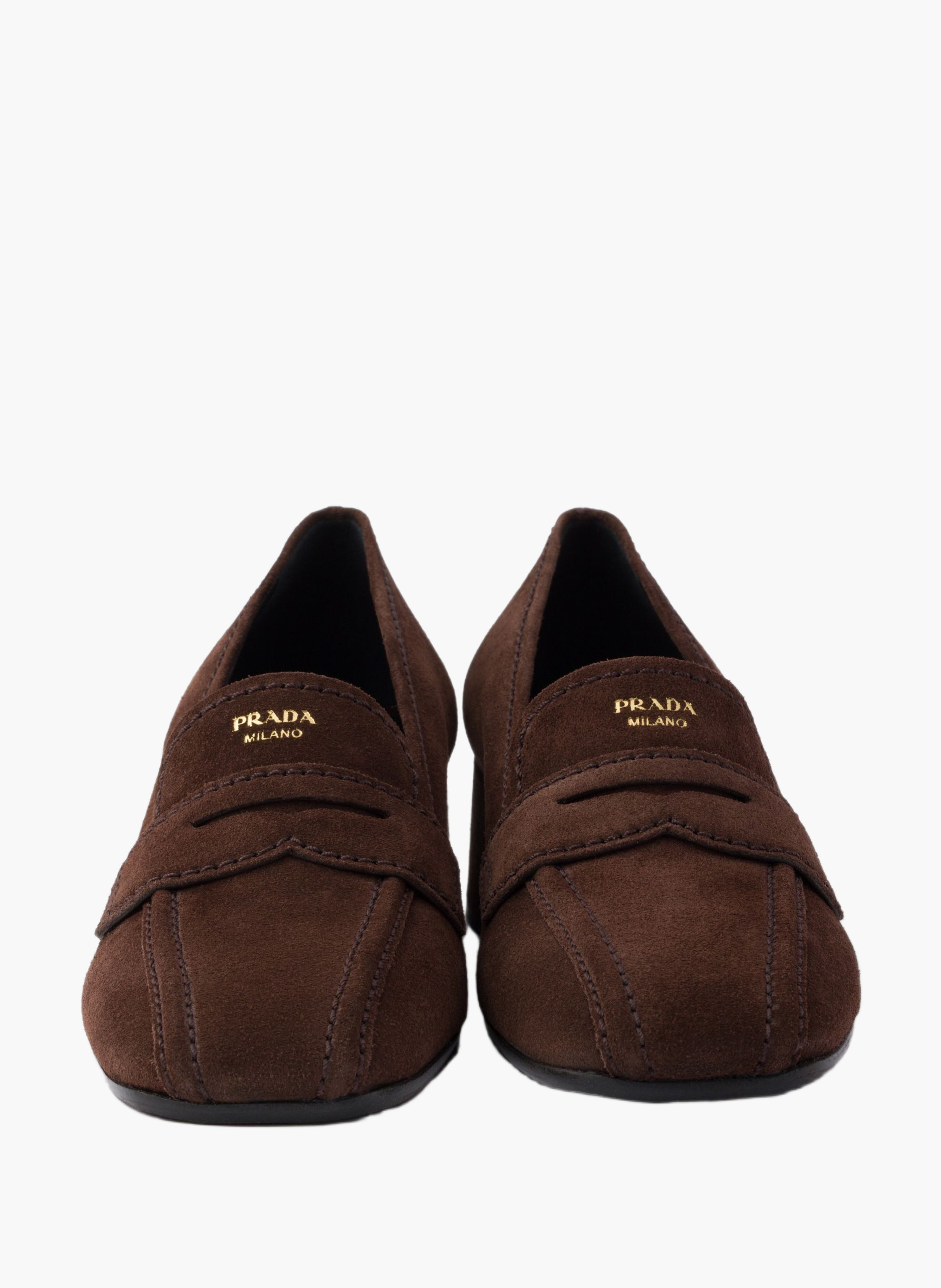 Mocassins en veau velours PRADA Marron