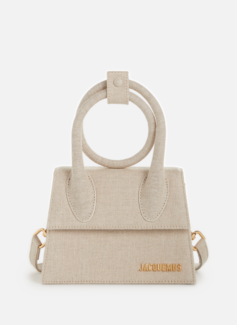 The Chiquito bow in cotton and linen canvas BeigeJACQUEMUS 