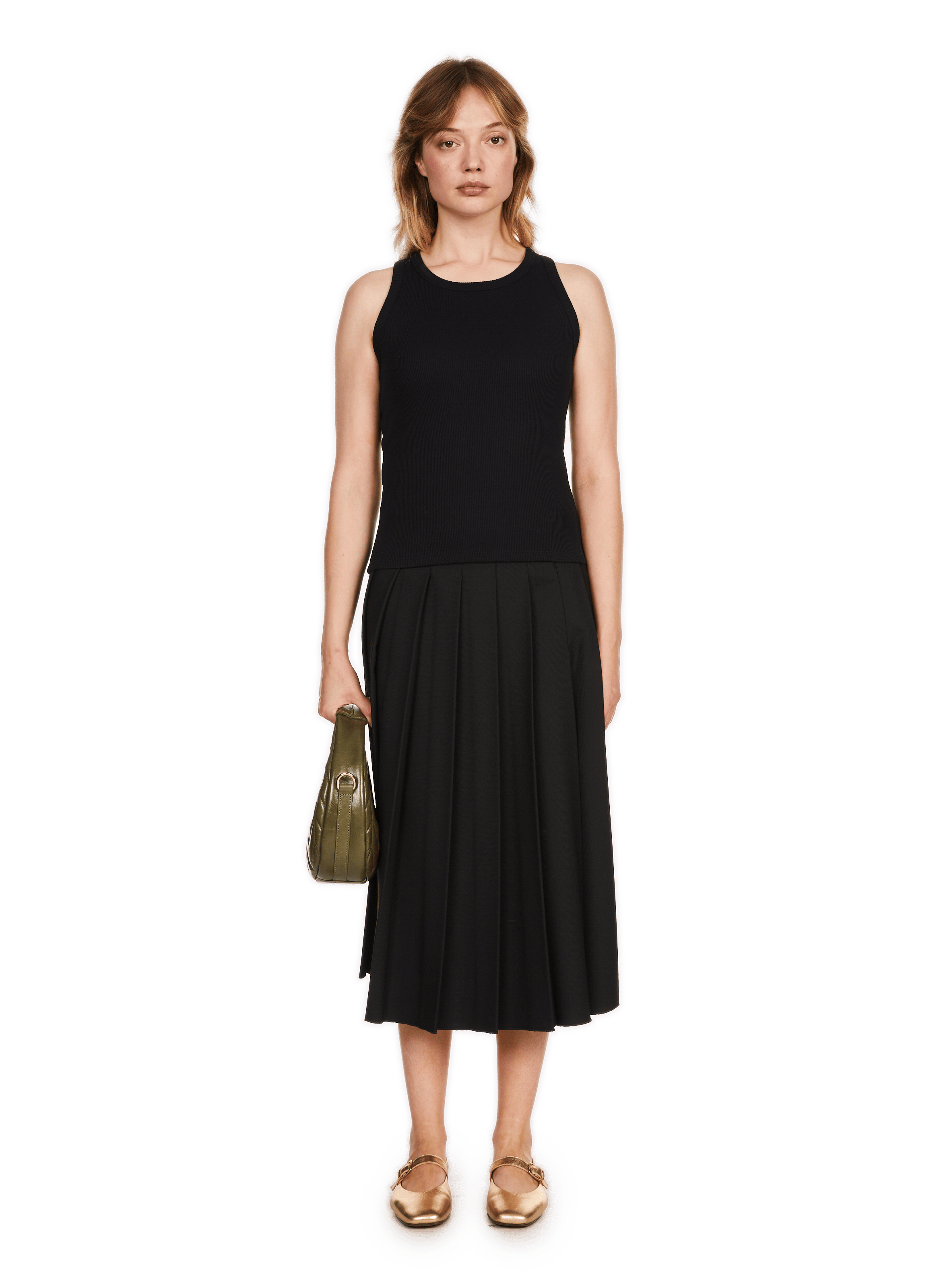 Cotton tank top SAISON 1865 Black