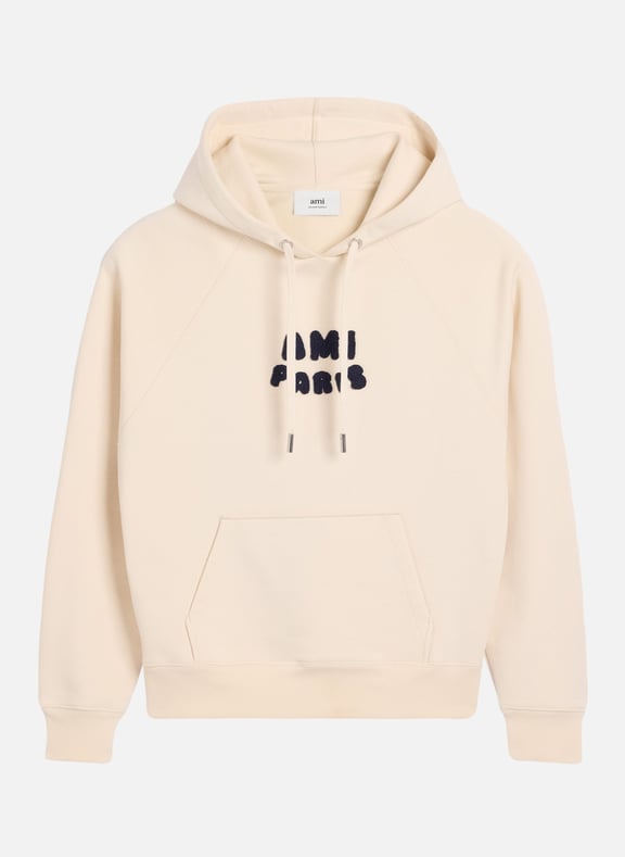 Hoodie patch ami paris unisexe Blanc by AMI PARIS AMI PARIS Hoodie patch ami paris unisexe Blanc