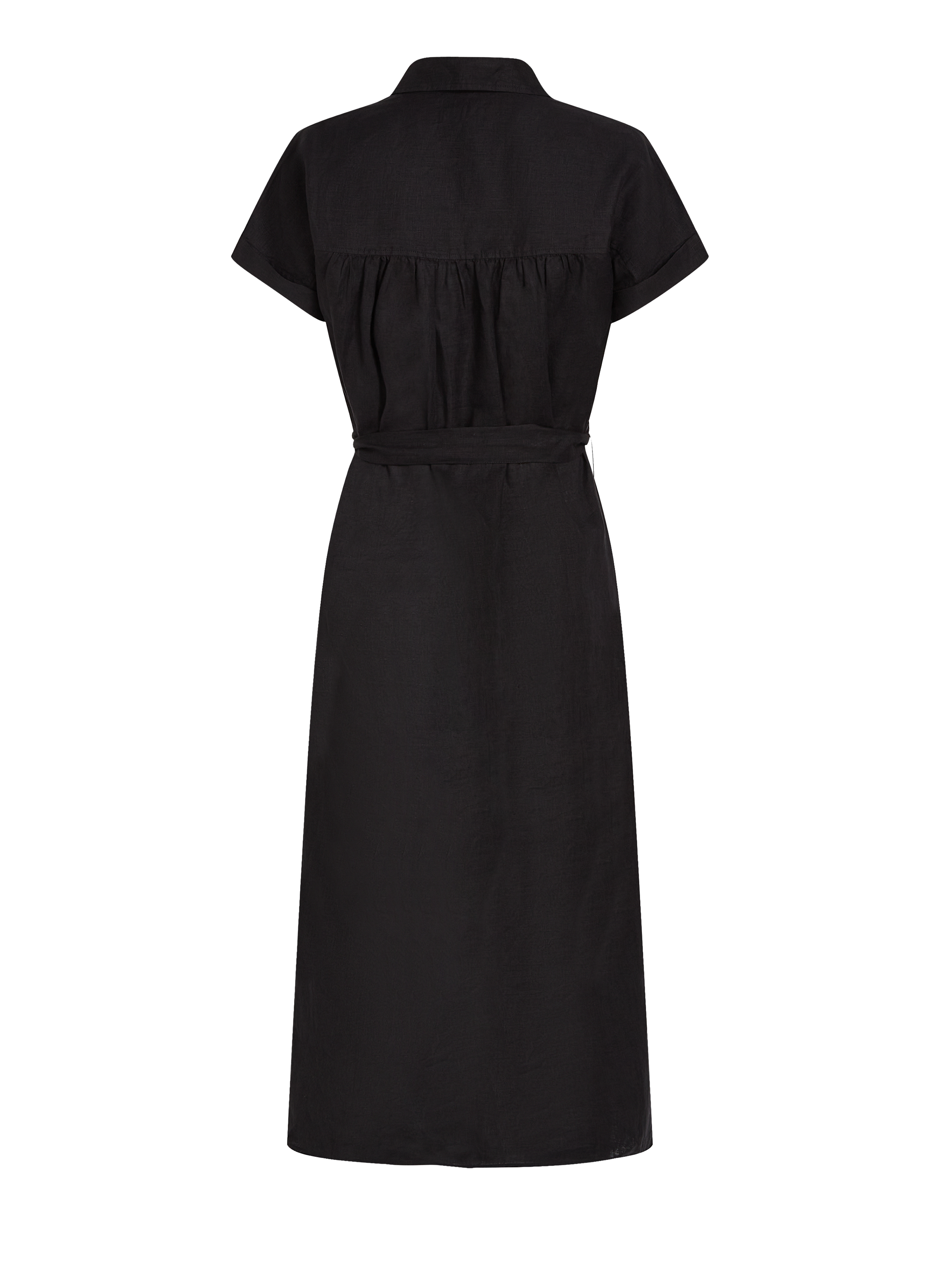 Robe chemise en lin Noir