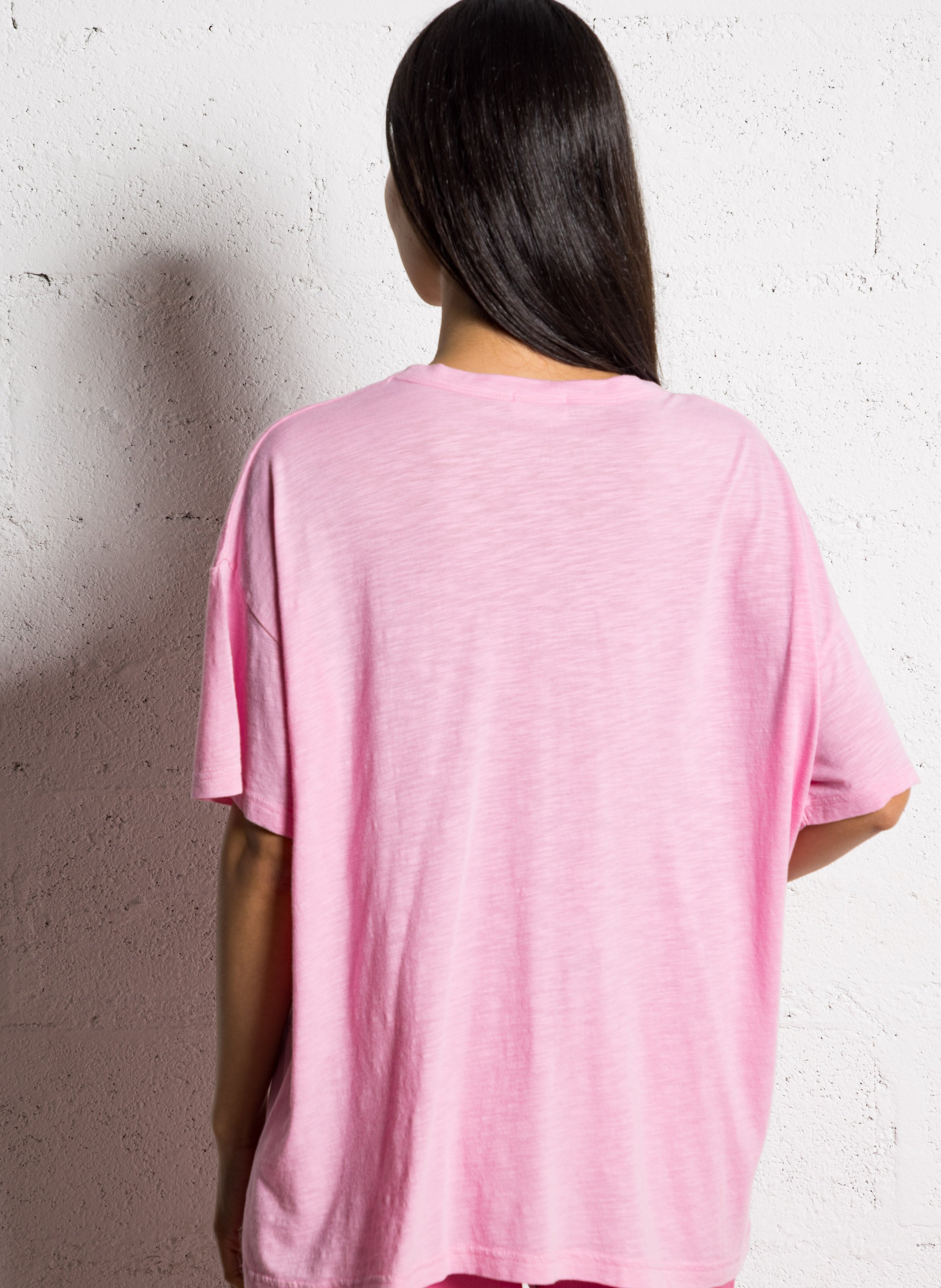 Tee-shirt oversize col rond en coton mélangé jacksonville AMERICAN VINTAGE Rose
