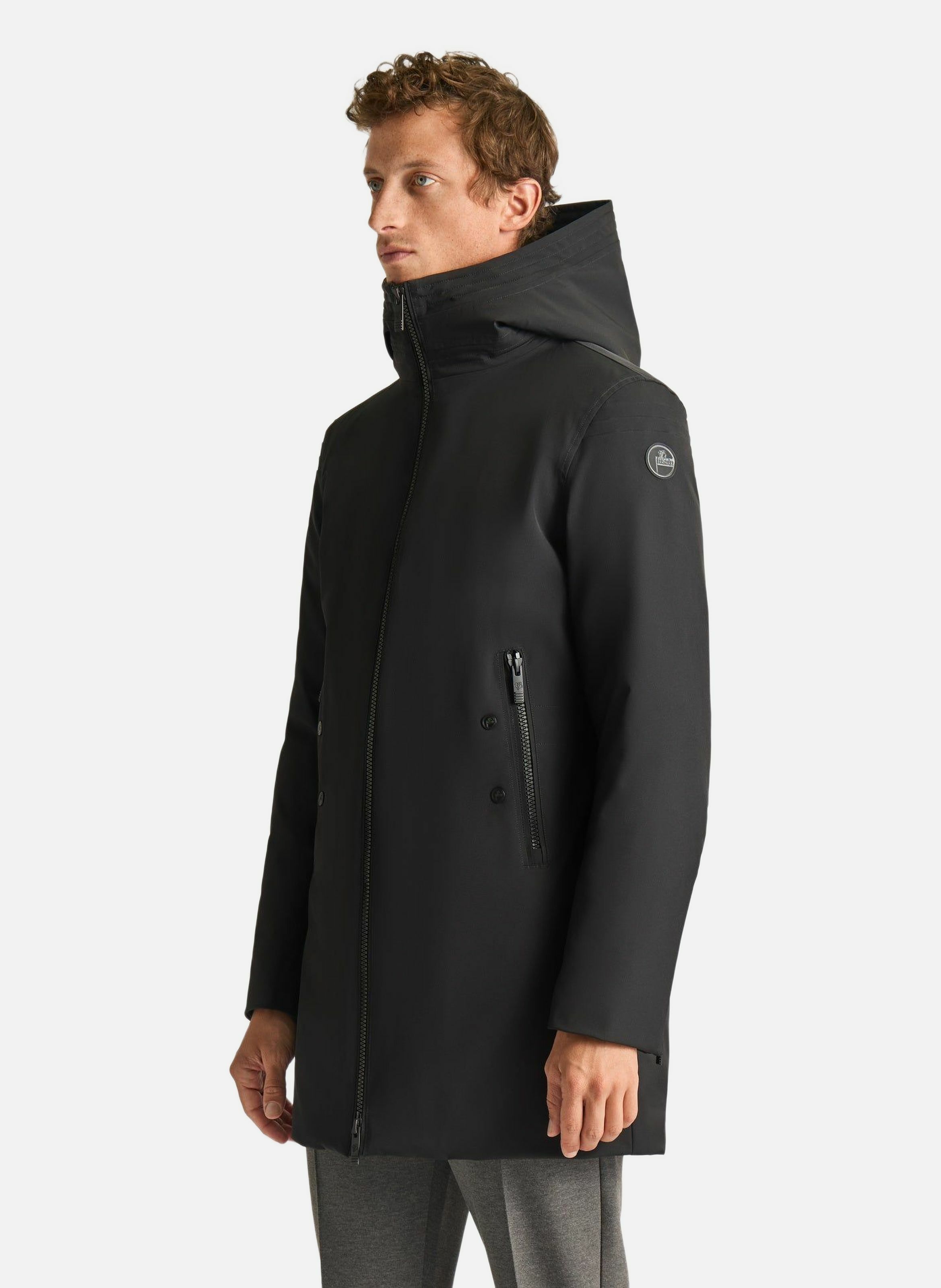 Manteau gezi col montant coupe regular FUSALP Noir