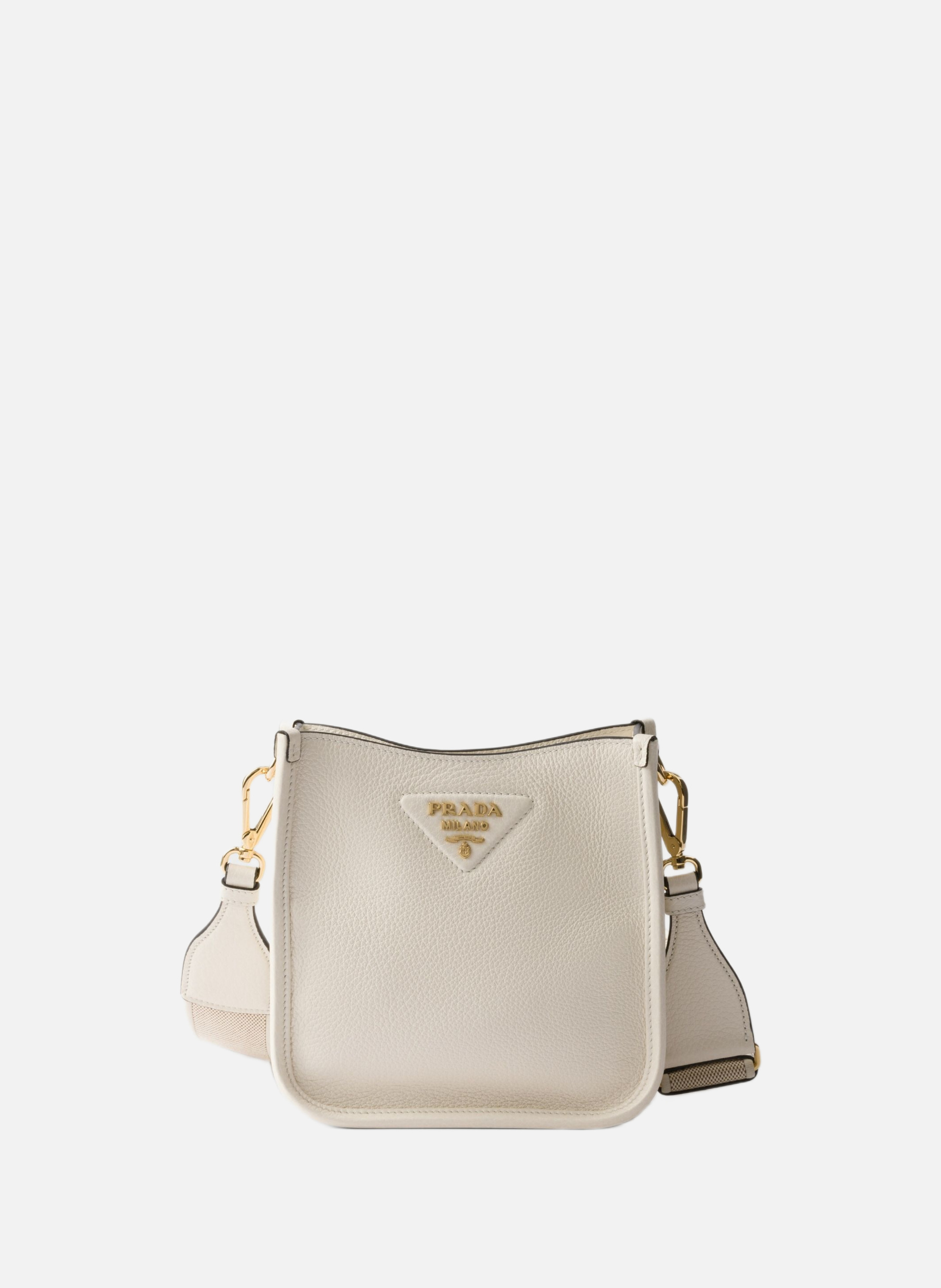 Mini sac porté épaule en cuir PRADA Blanc