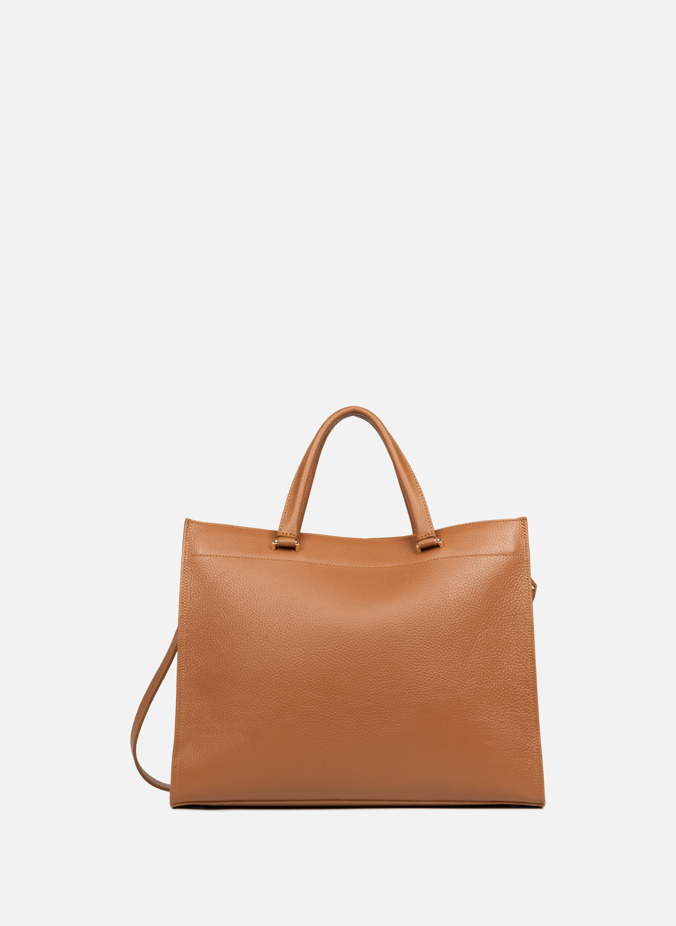 Large tote bag - Foulonné Double LANCASTER Brown