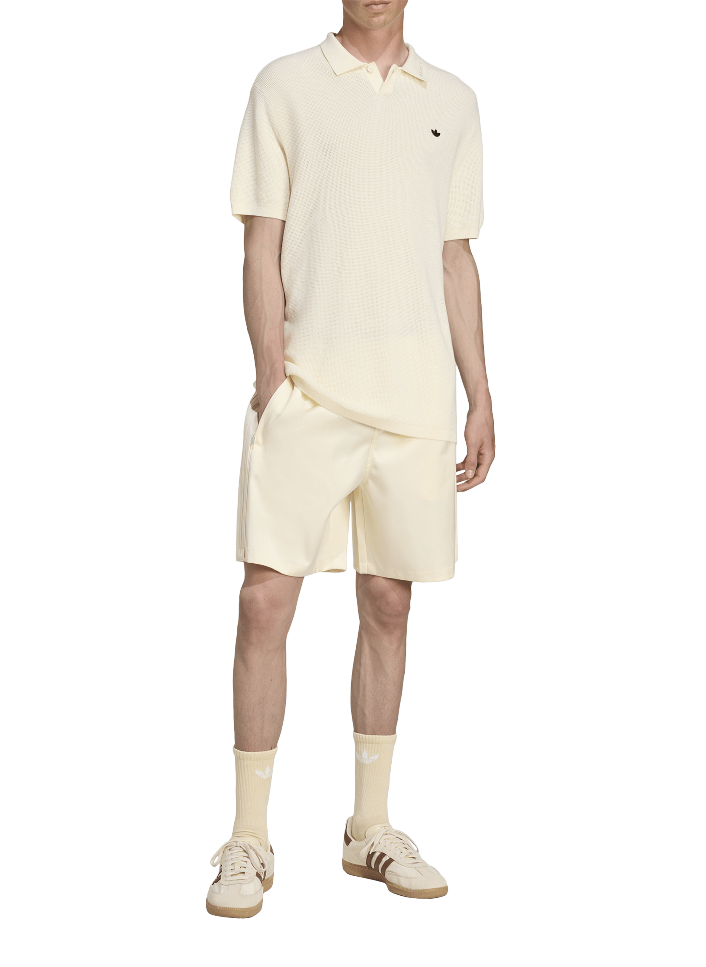 Short sleeve cotton polo shirt ADIDAS White