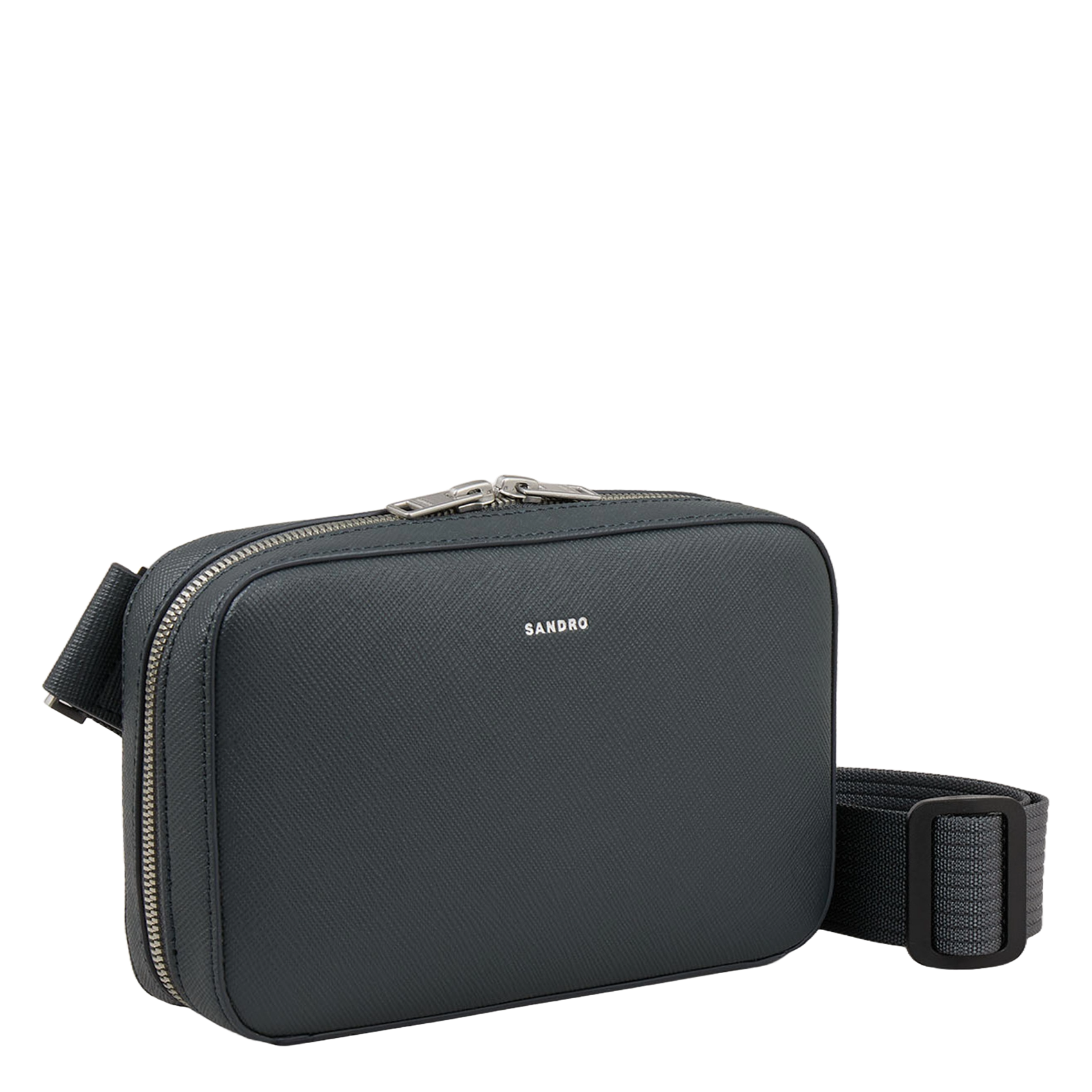 Sac bandoulière en cuir SANDRO Gris