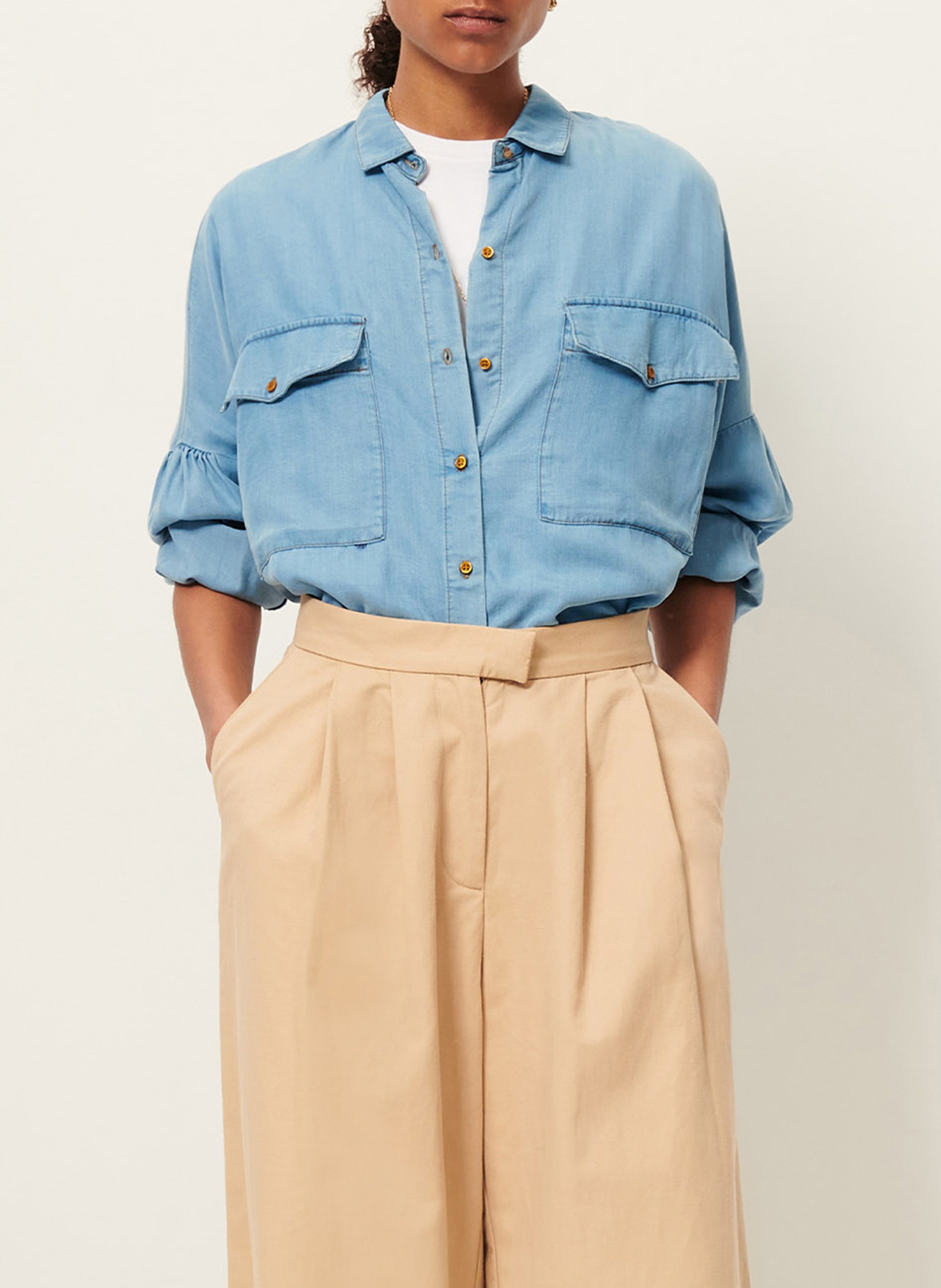 Chemise col classique en lyocell botania SESSUN Bleu