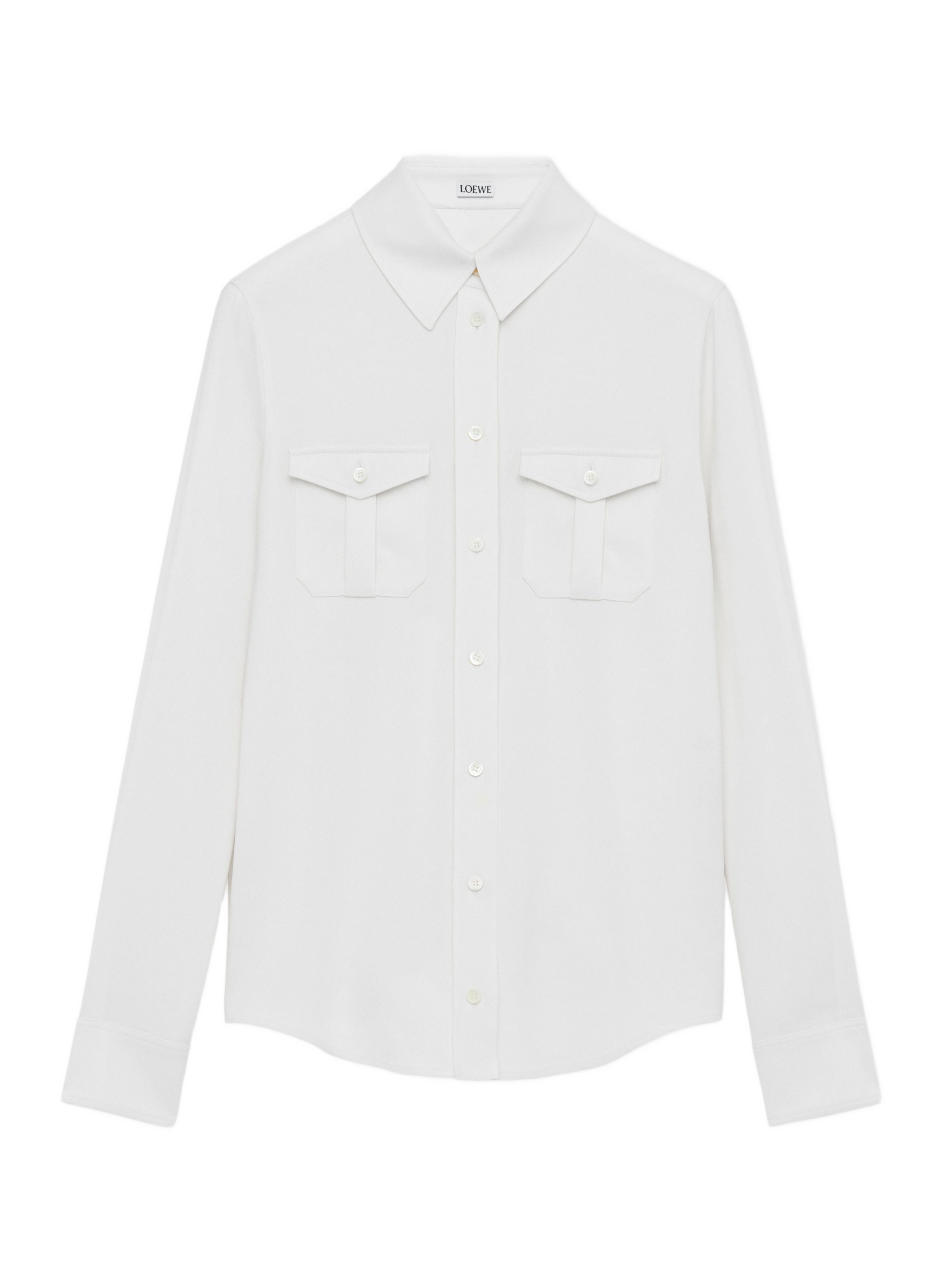 Straight-cut cotton shirt with classic collar LOEWE White
