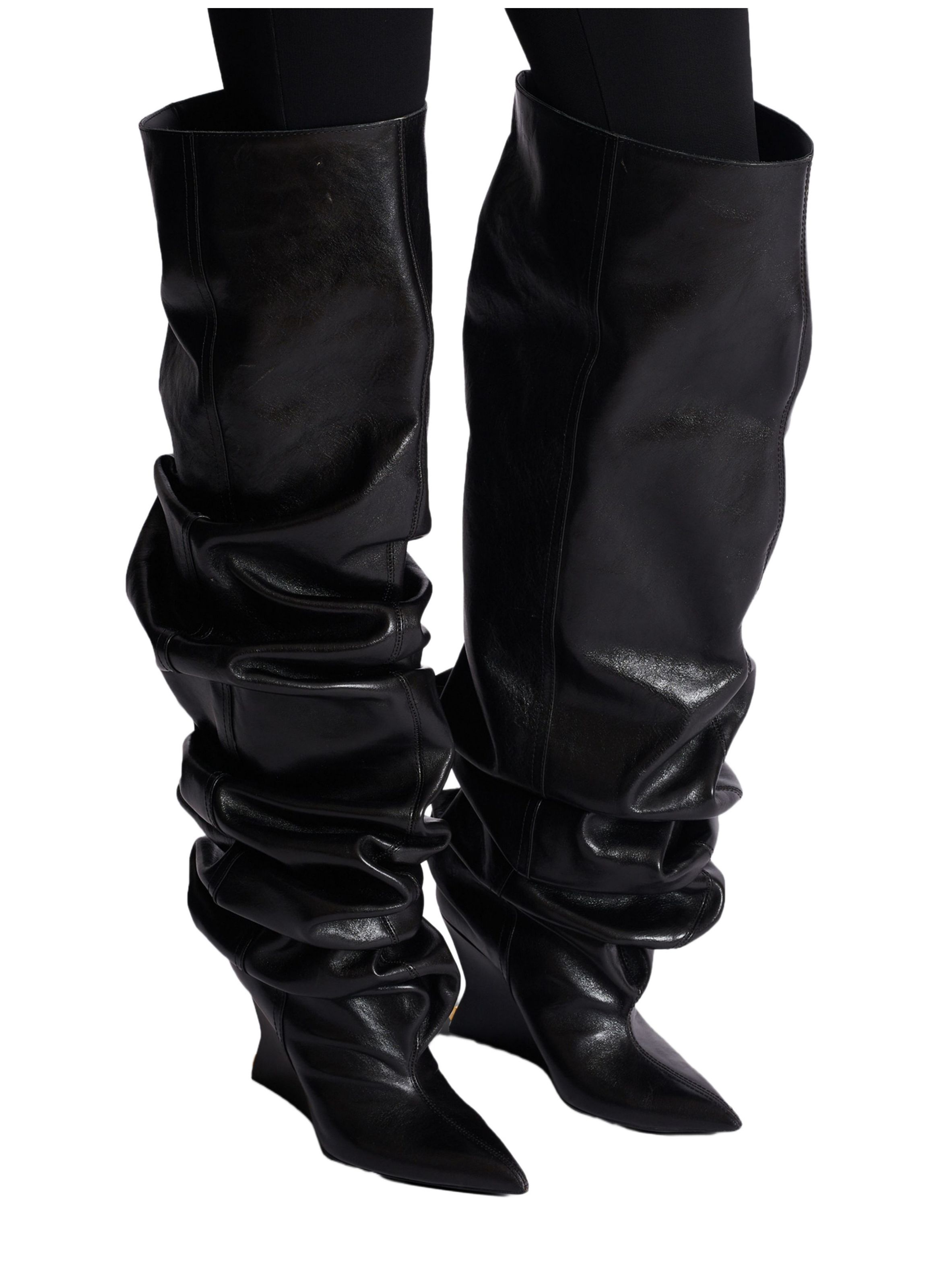 Bottes cuissardes wedge BALMAIN Noir