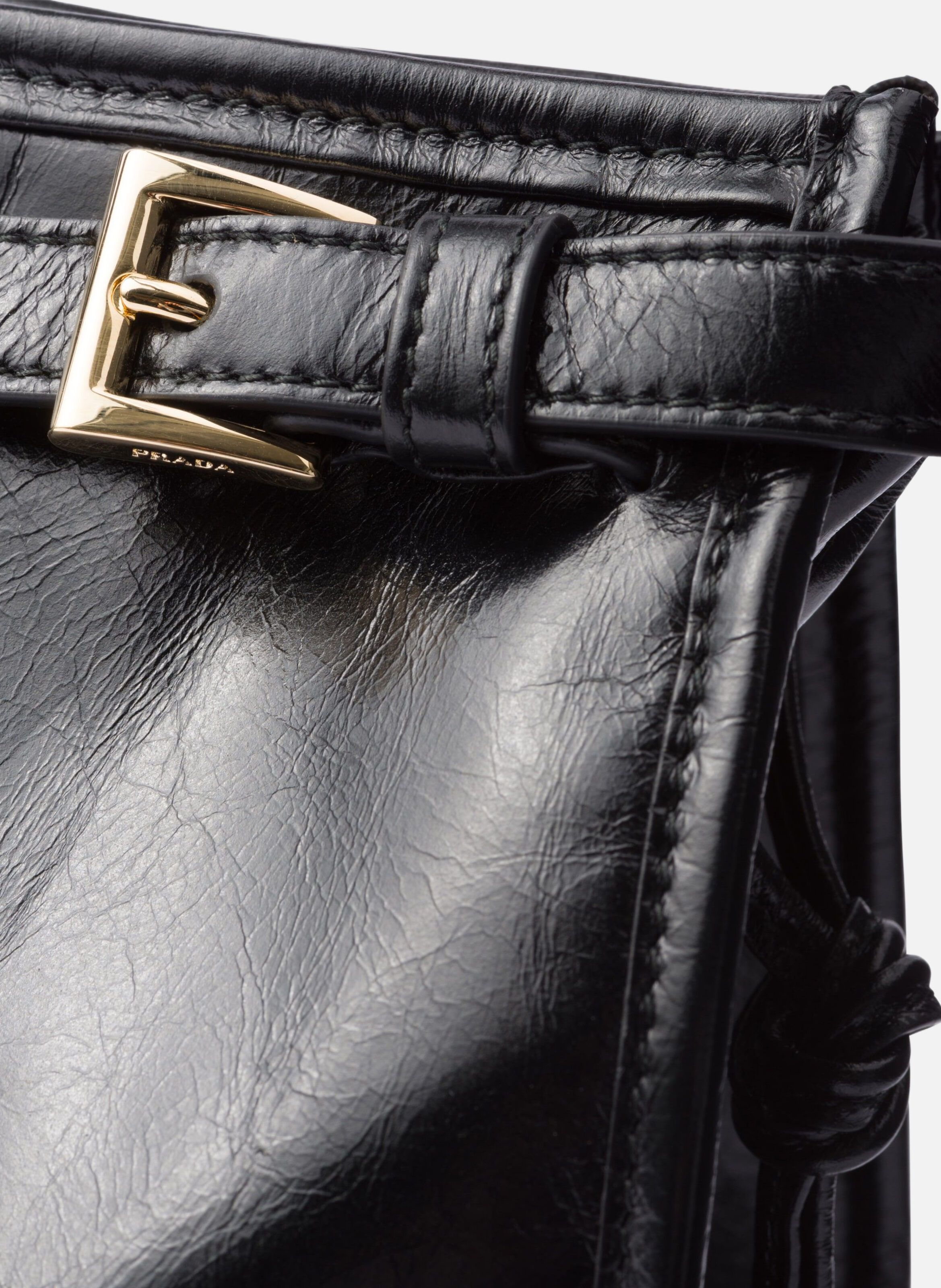 Grand sac à main prada bonnie en cuir PRADA Noir