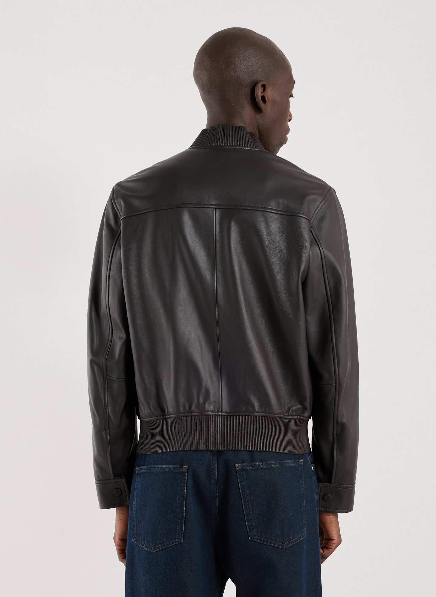 Leather jacket EMPORIO ARMANI Brown