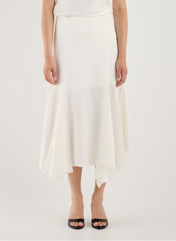 Asymmetric skirt in blended linen White by MARQUES ALMEIDA MARQUES ALMEIDA Asymmetric skirt in blended linen White