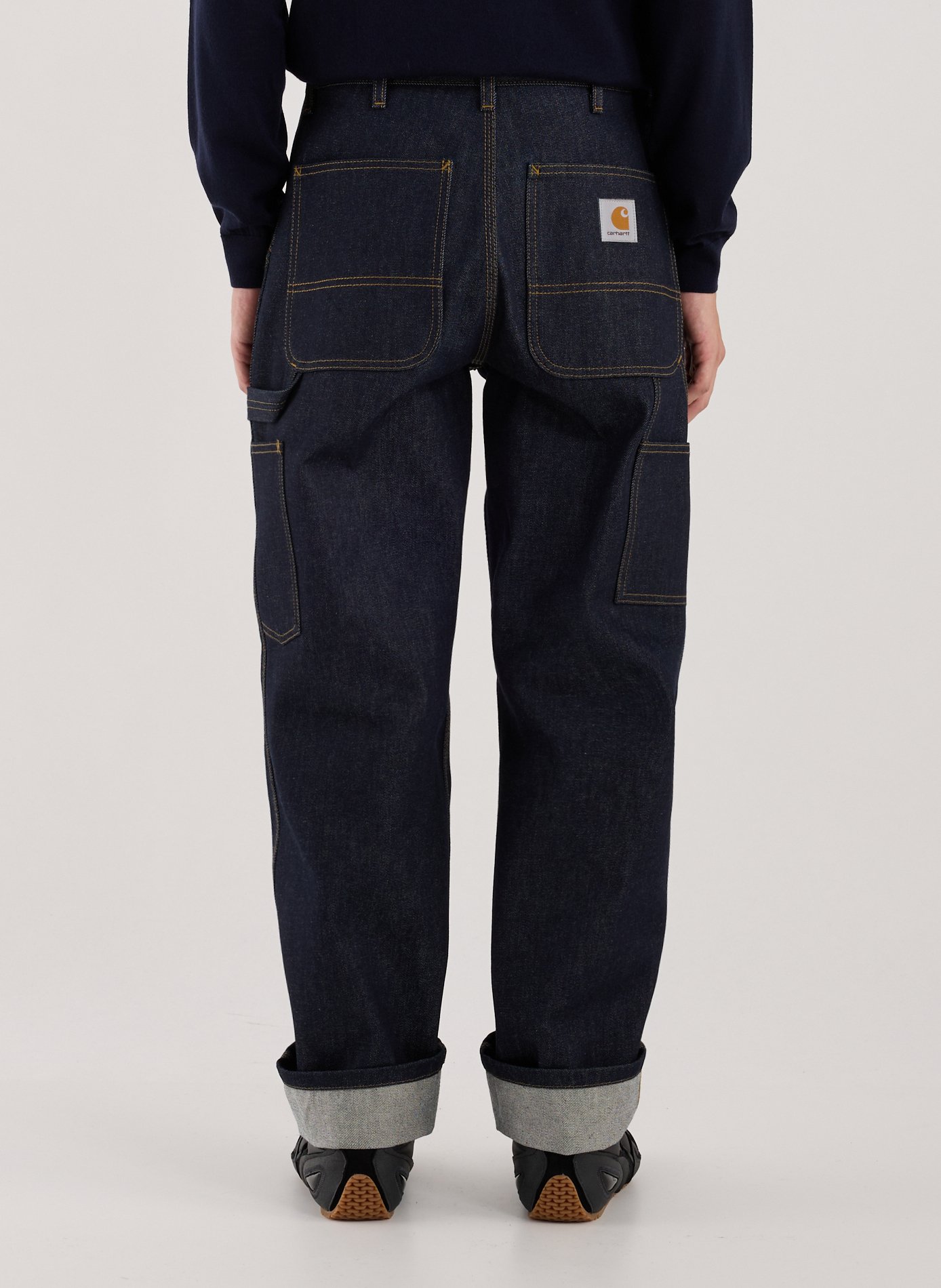 Jean droit en coton CARHARTT WIP Bleu