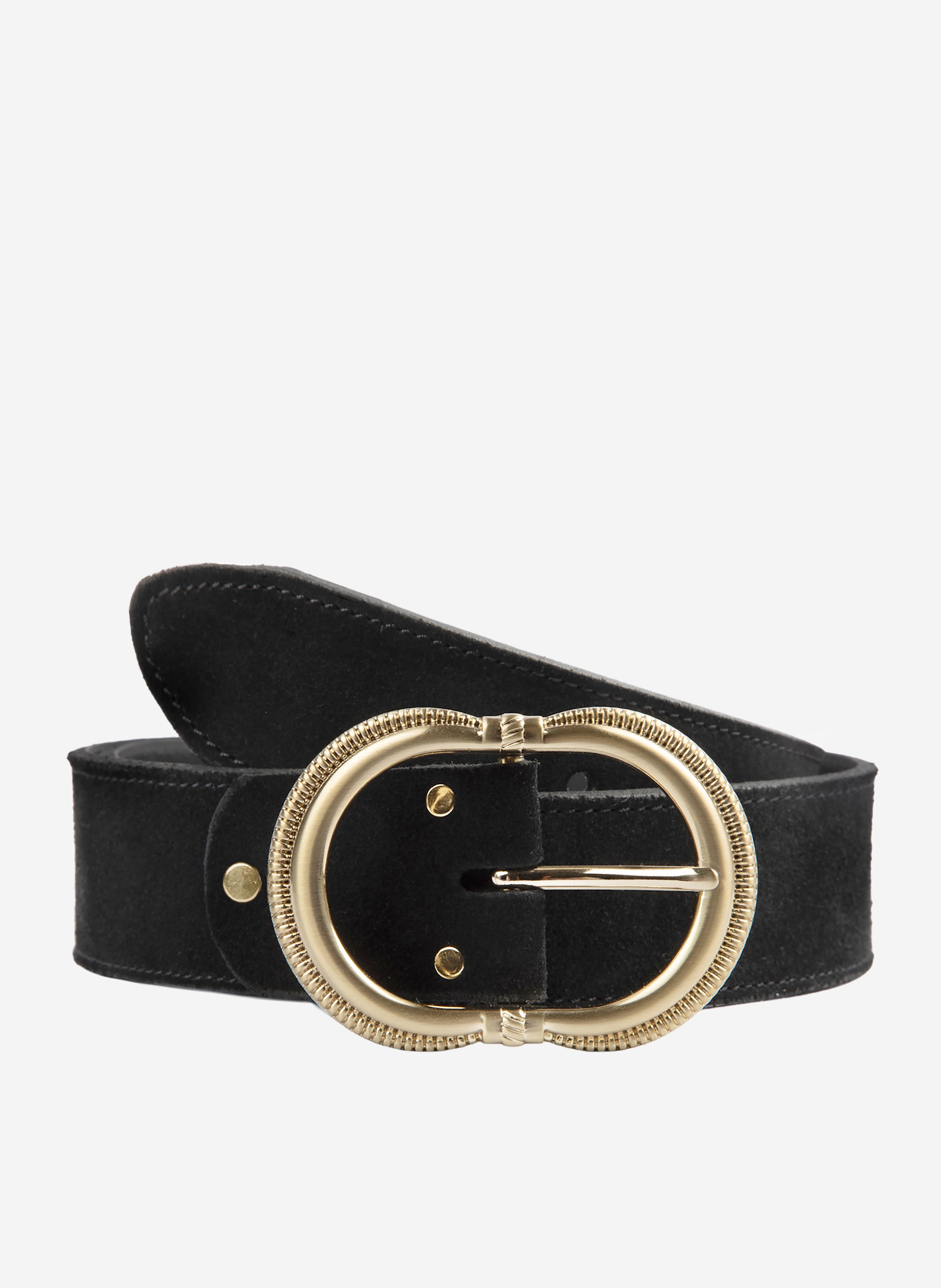 Ceinture honfleur cuir daim JULES & JENN Noir